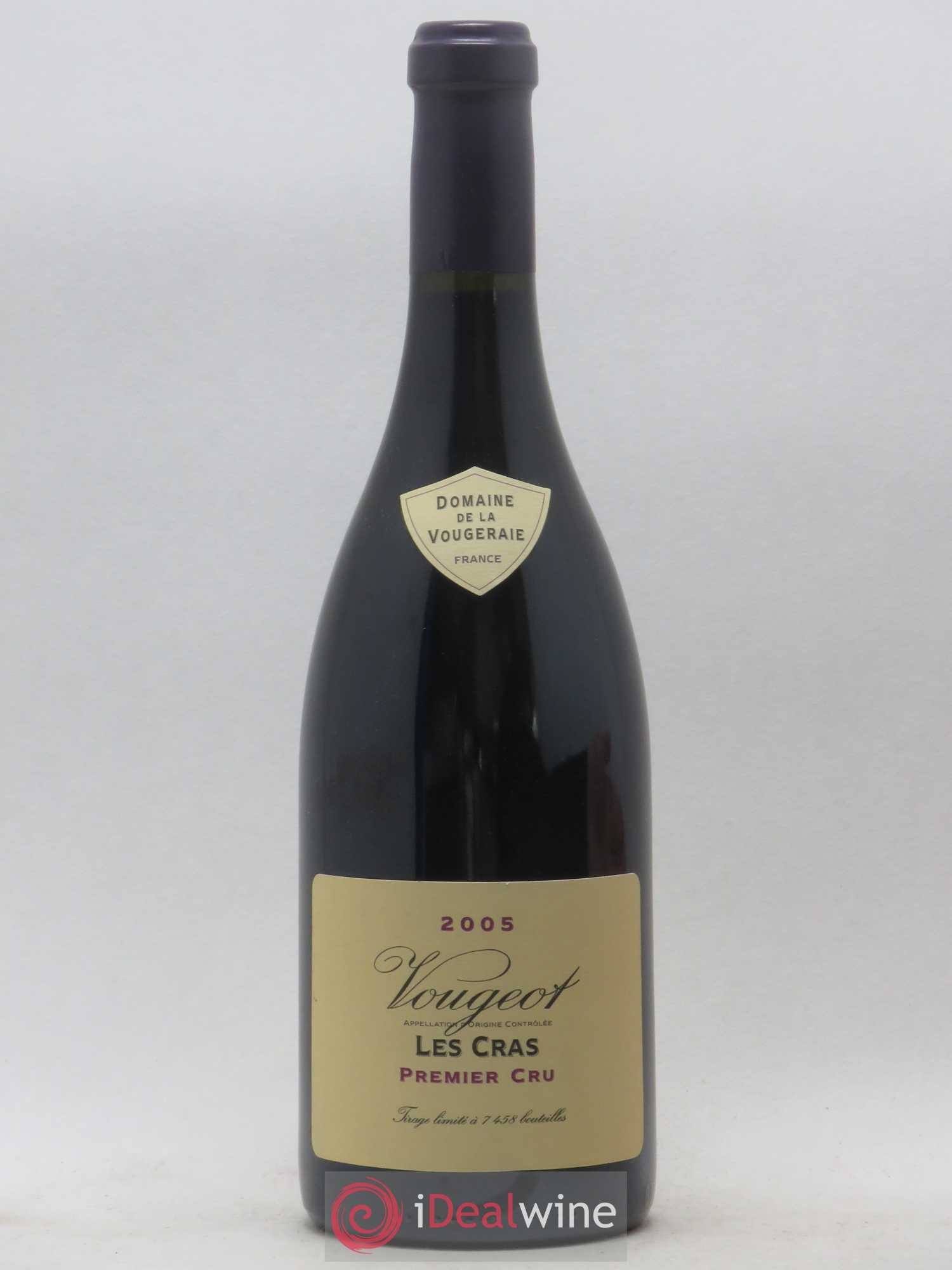 Vougeot 1er Cru Les Cras La Vougeraie 2005 - Lot de 1 bouteille - 0