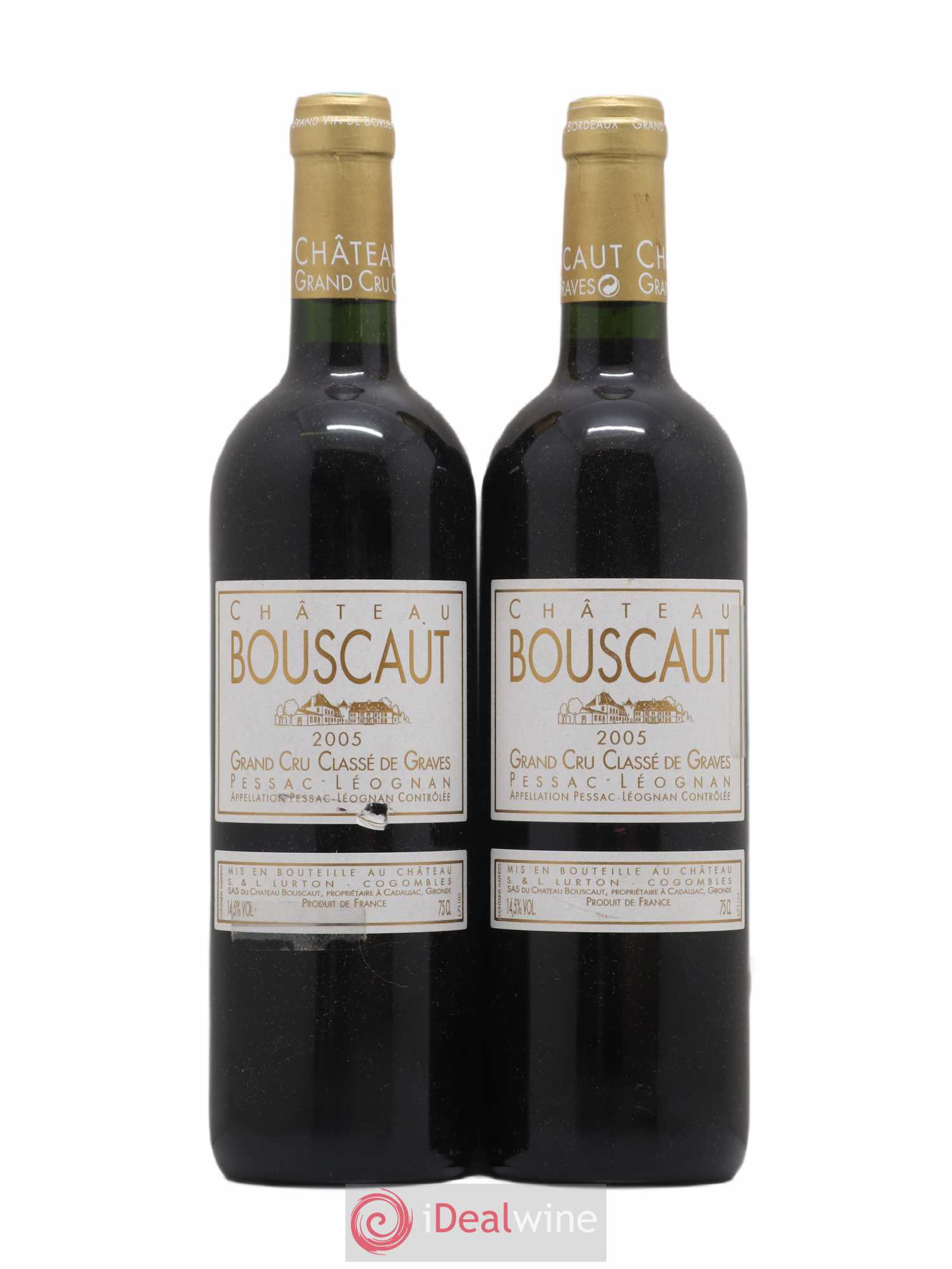 Château Bouscaut Cru Classé de Graves 2005 - Lot de 2 bouteilles - 0