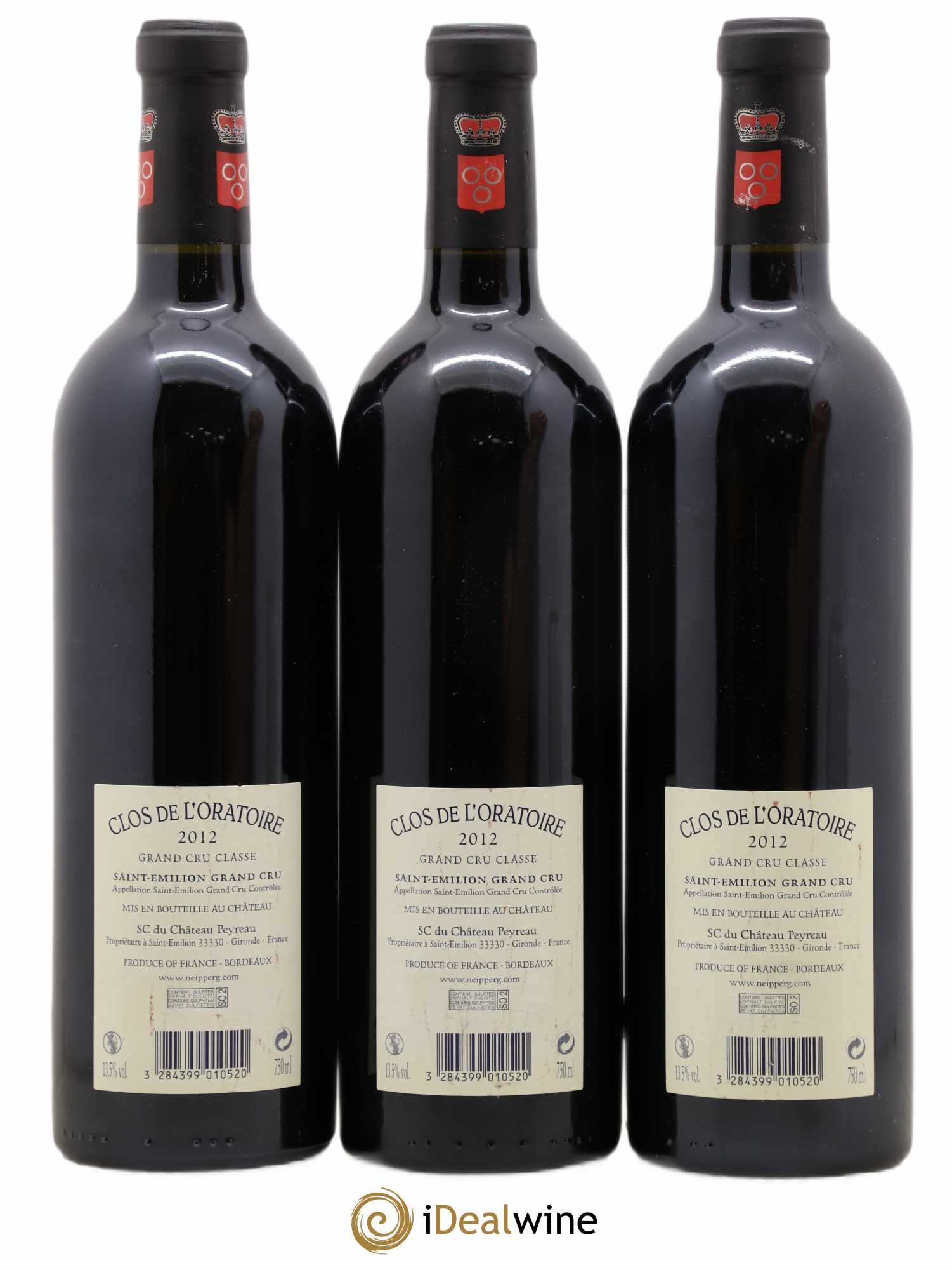 Clos de l'Oratoire Grand Cru Classé 2012 - Lot de 3 bouteilles - 1