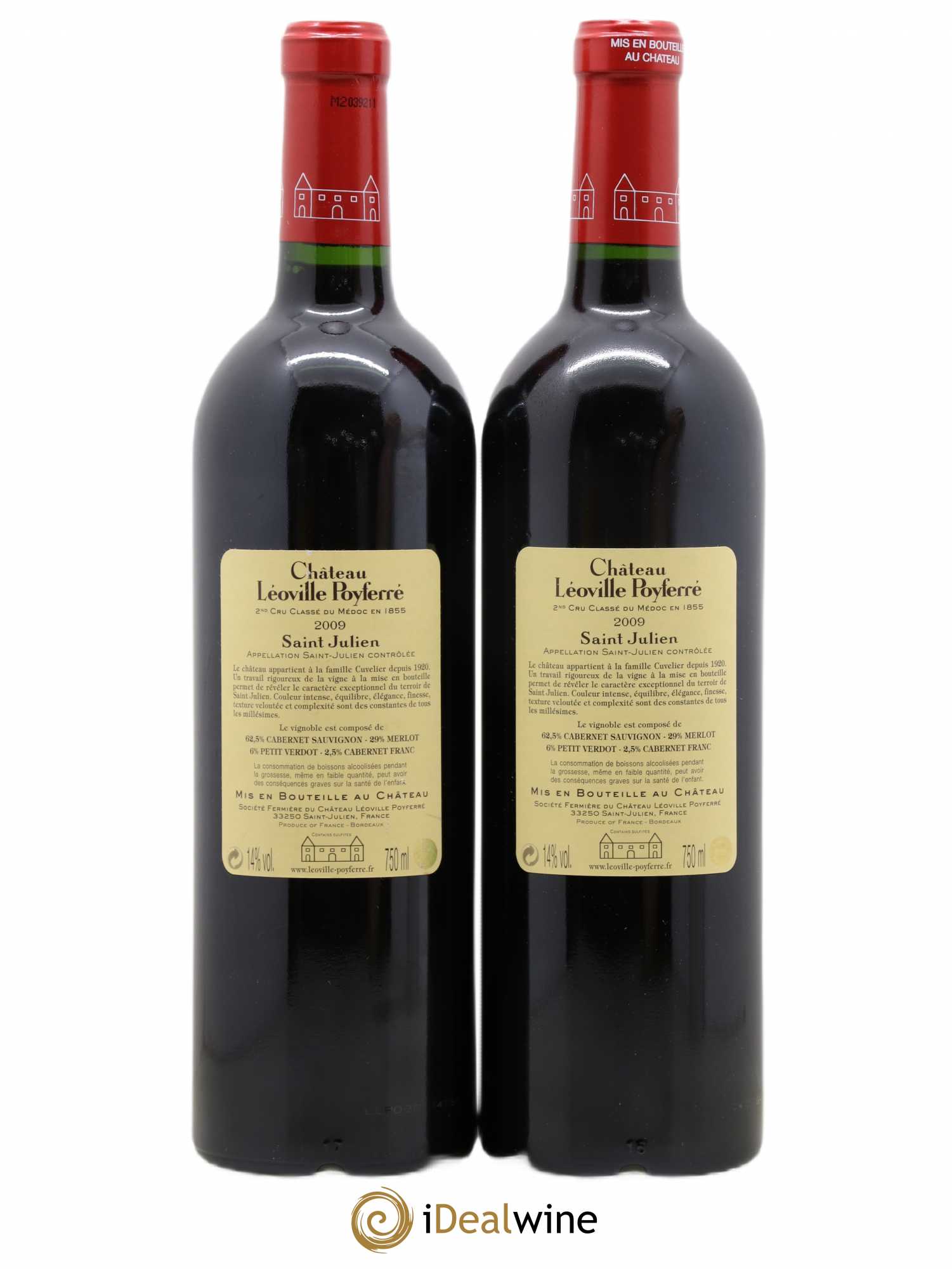 Château Léoville Poyferré 2ème Grand Cru Classé 2009 - Lot de 2 bouteilles - 1