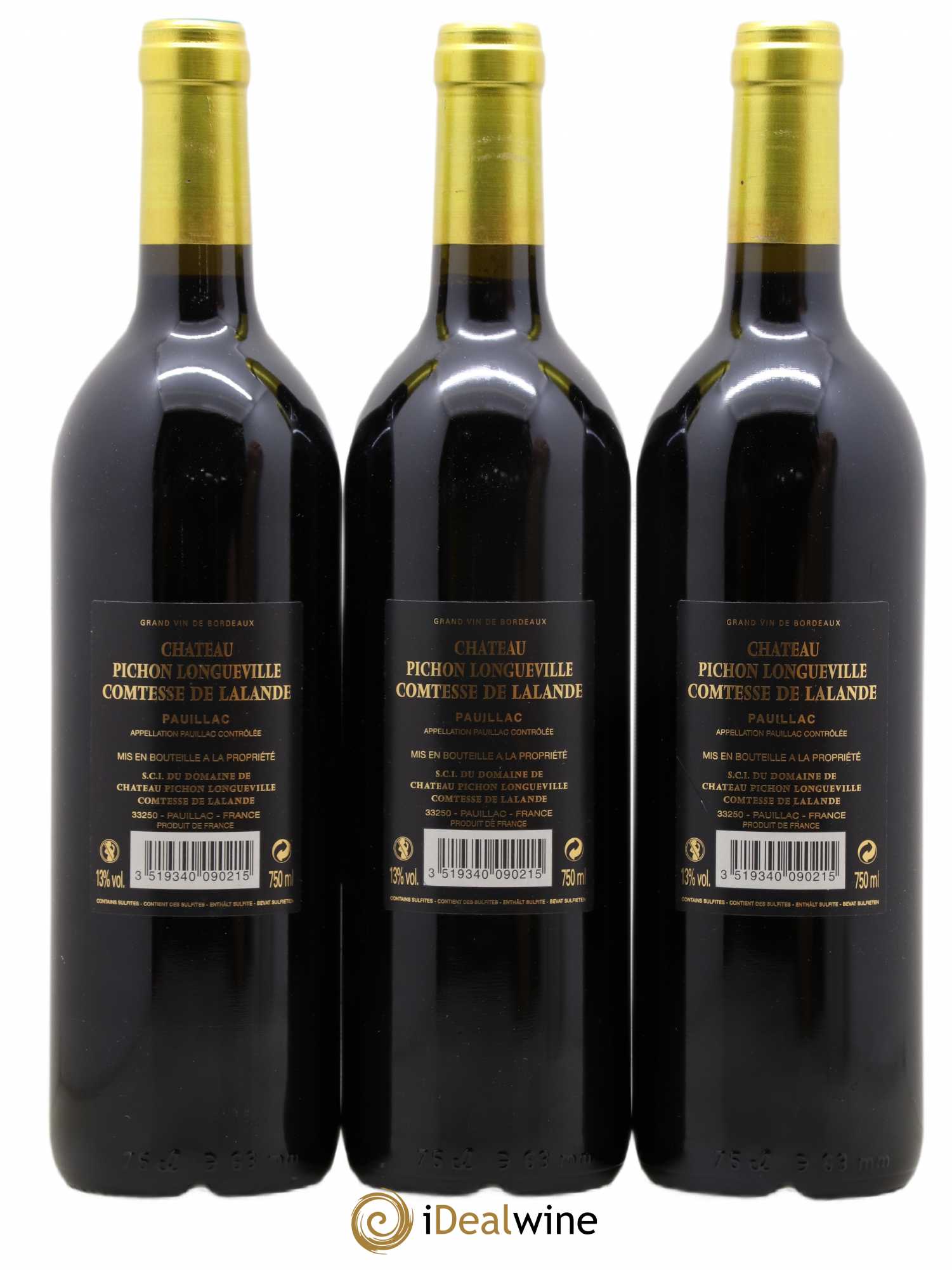 Château Pichon Longueville Comtesse de Lalande 2ème Grand Cru Classé 2009 - Lot de 3 bouteilles - 1