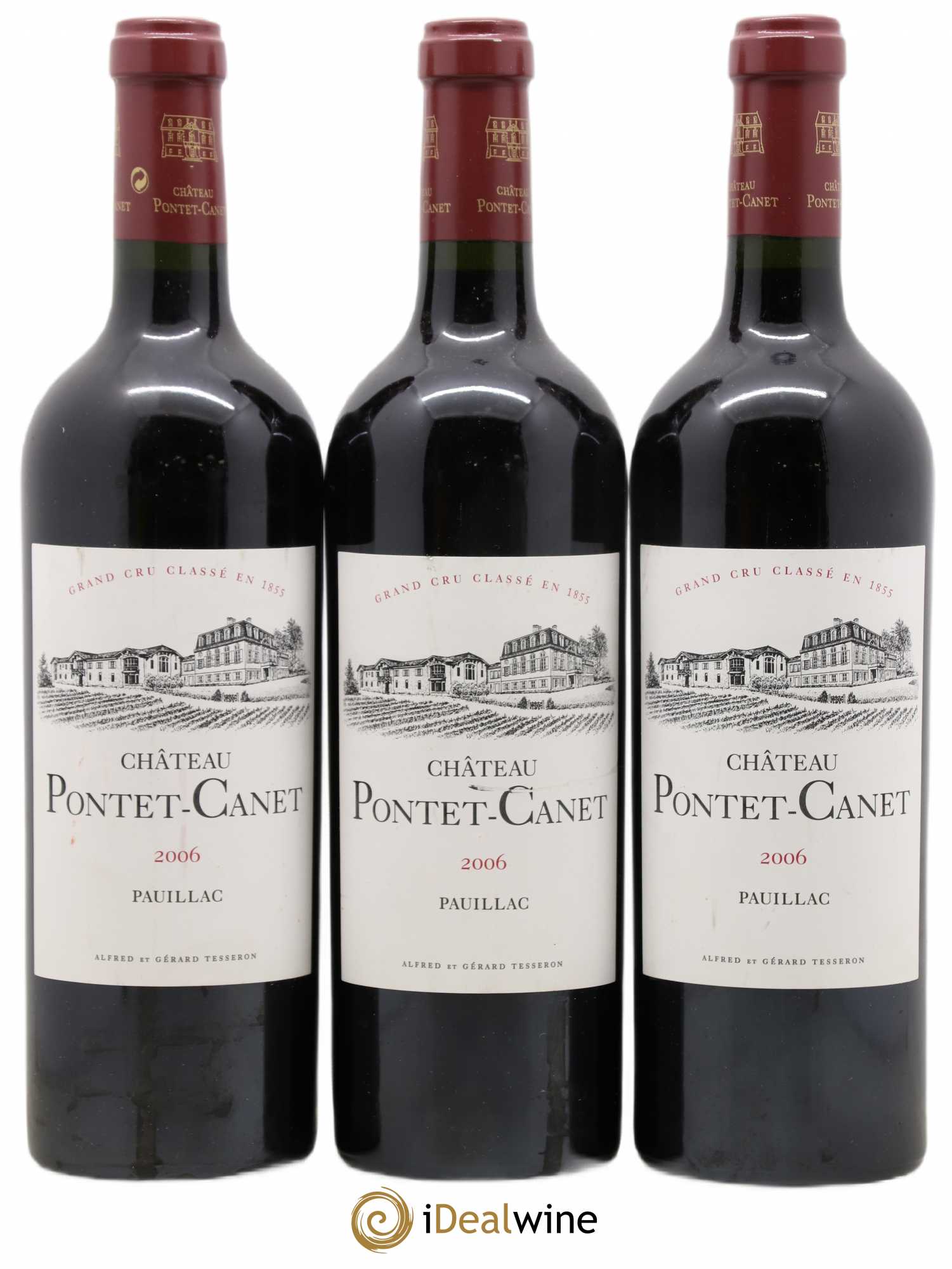 Château Pontet Canet 5ème Grand Cru Classé 2006 - Lot de 3 bouteilles - 0