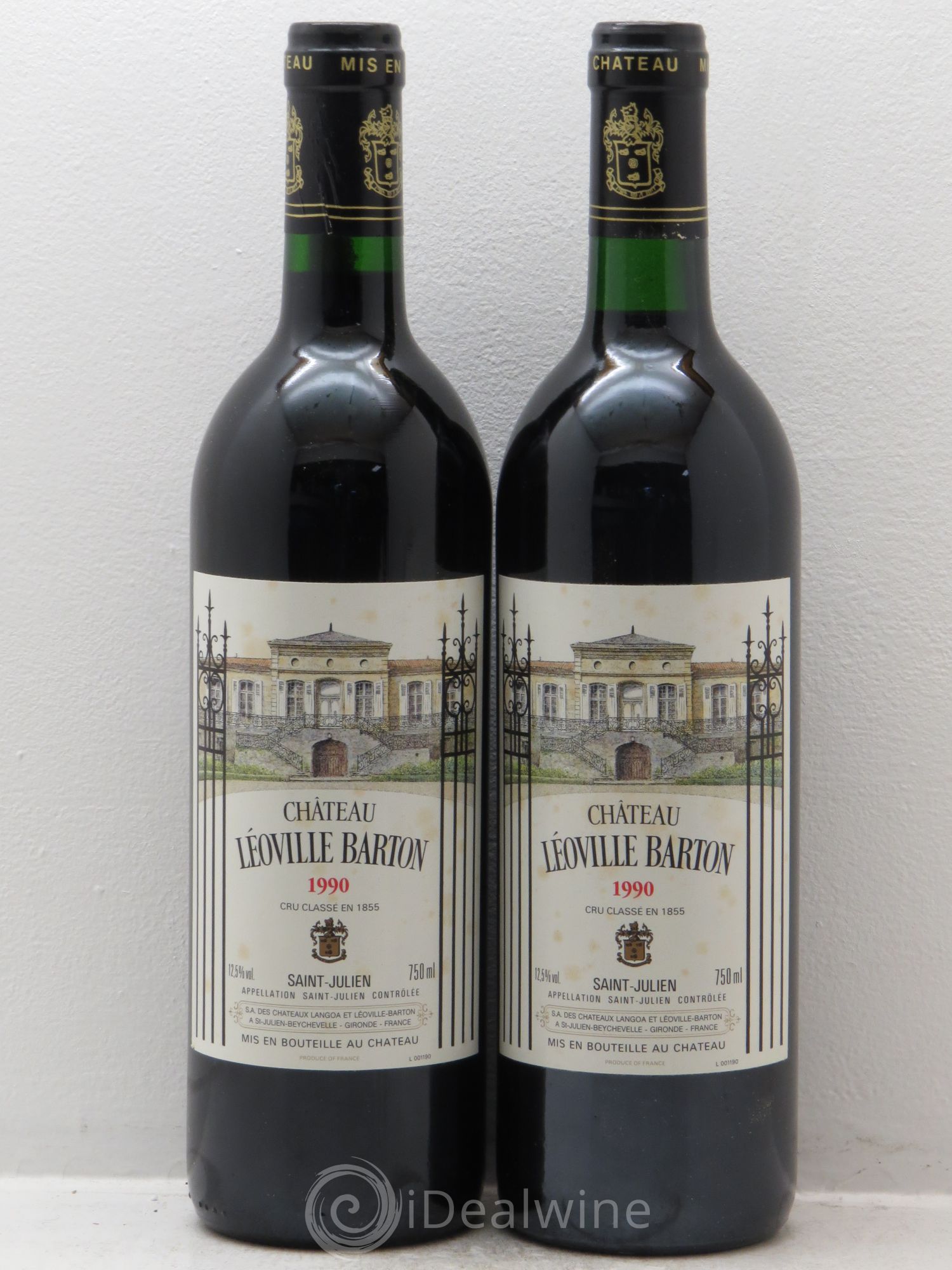 Château Léoville Barton 2ème Grand Cru Classé 1990 - Lot de 2 bouteilles - 0