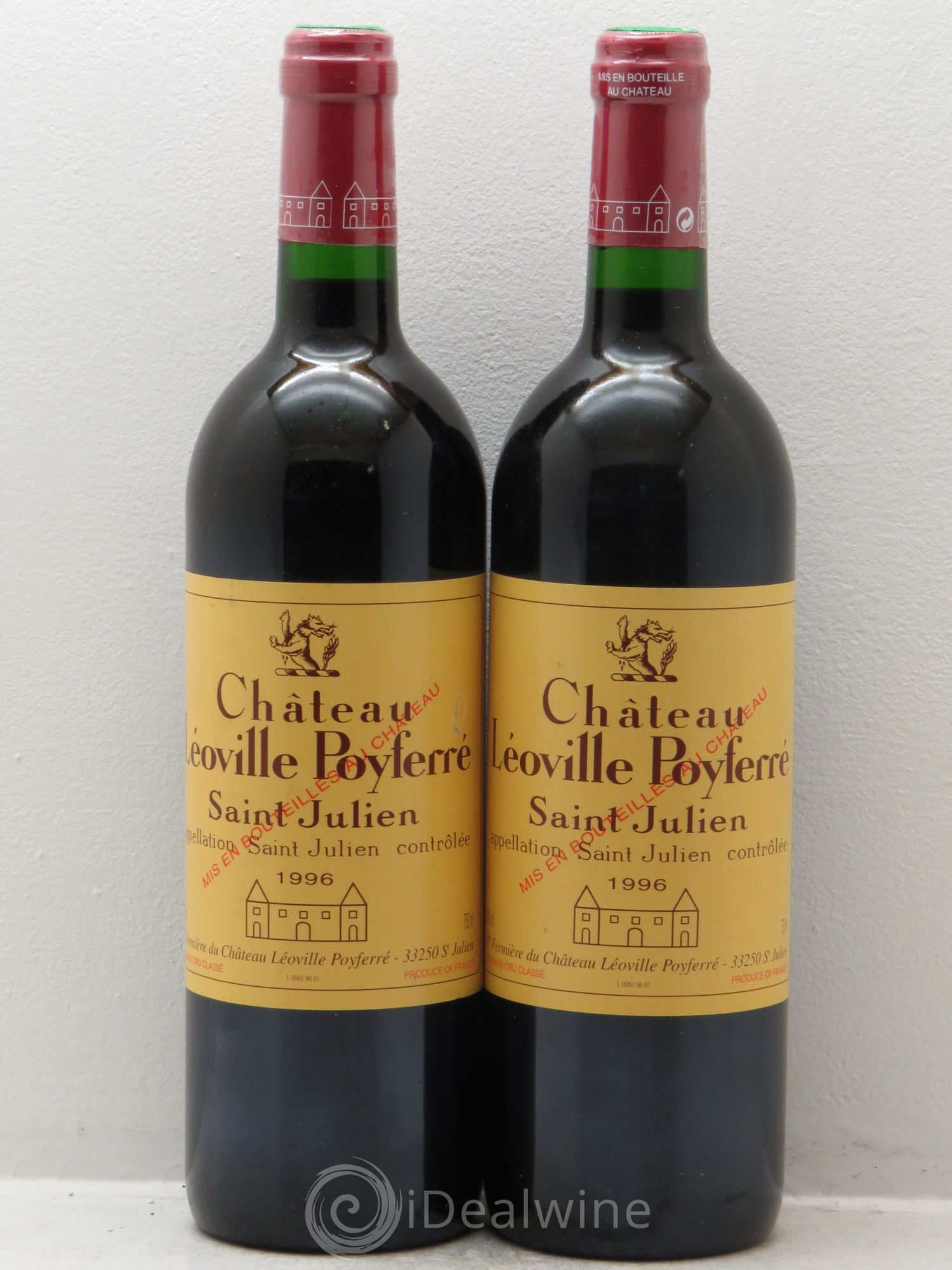 Château Léoville Poyferré 2ème Grand Cru Classé 1996 - Lot de 2 bouteilles - 0