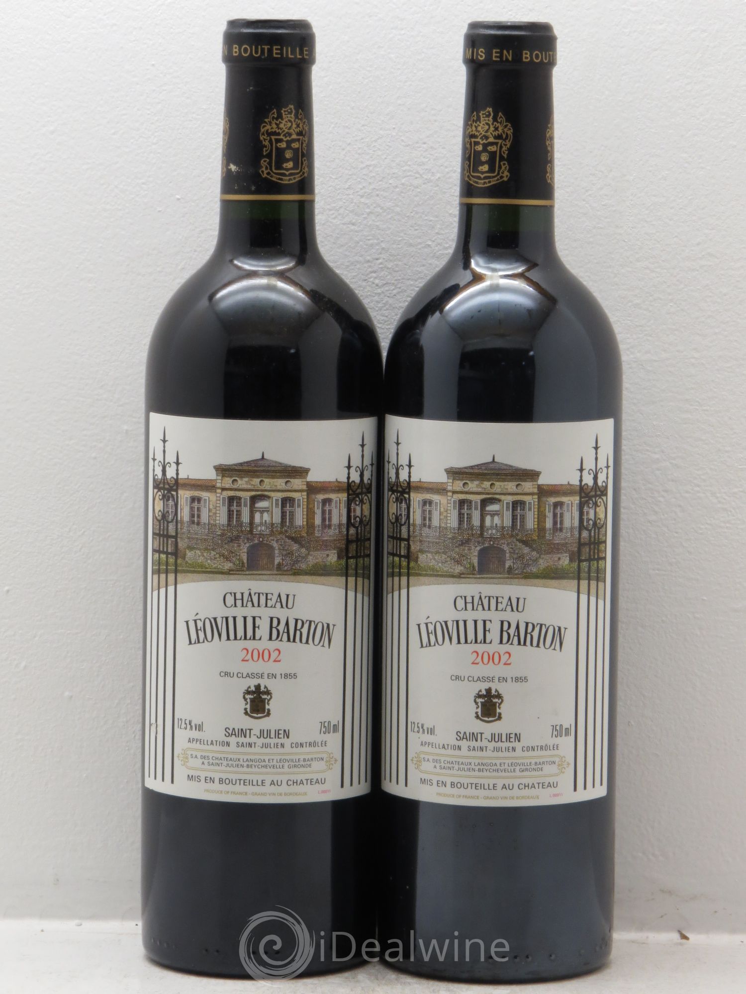 Château Léoville Barton 2ème Grand Cru Classé 2002 - Lot de 2 bouteilles - 0