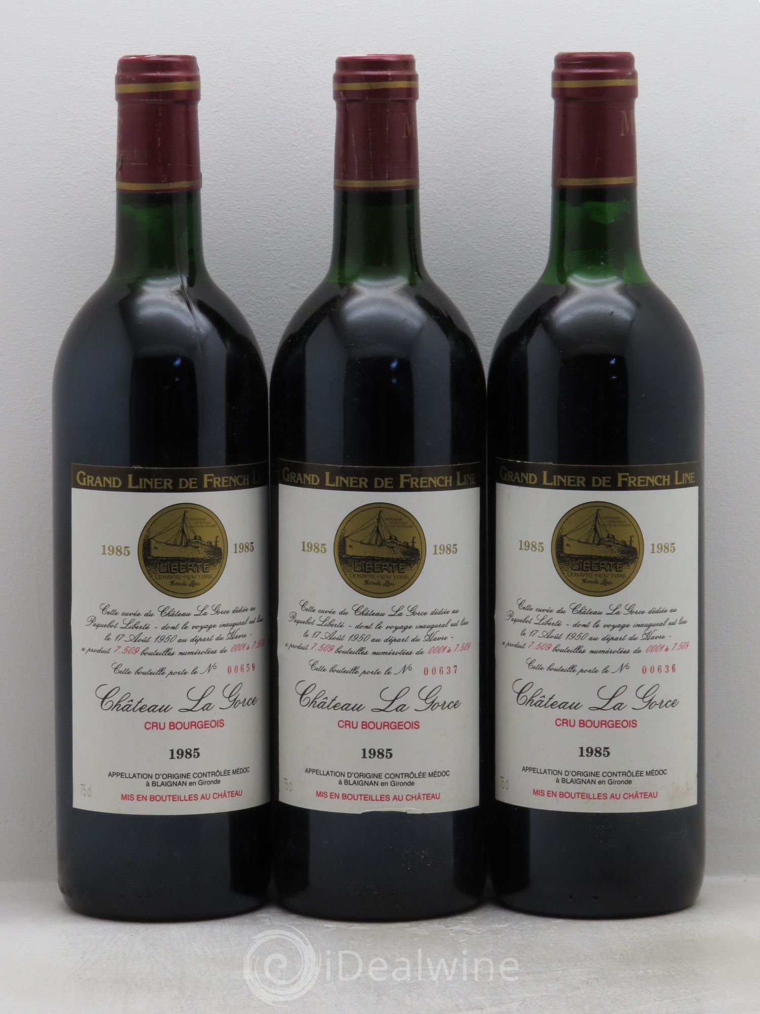 Château la Gorce Cru Bourgeois Cuvée Liberté (sans prix de réserve) 1985 - Lotto di 3 bottiglie - 0