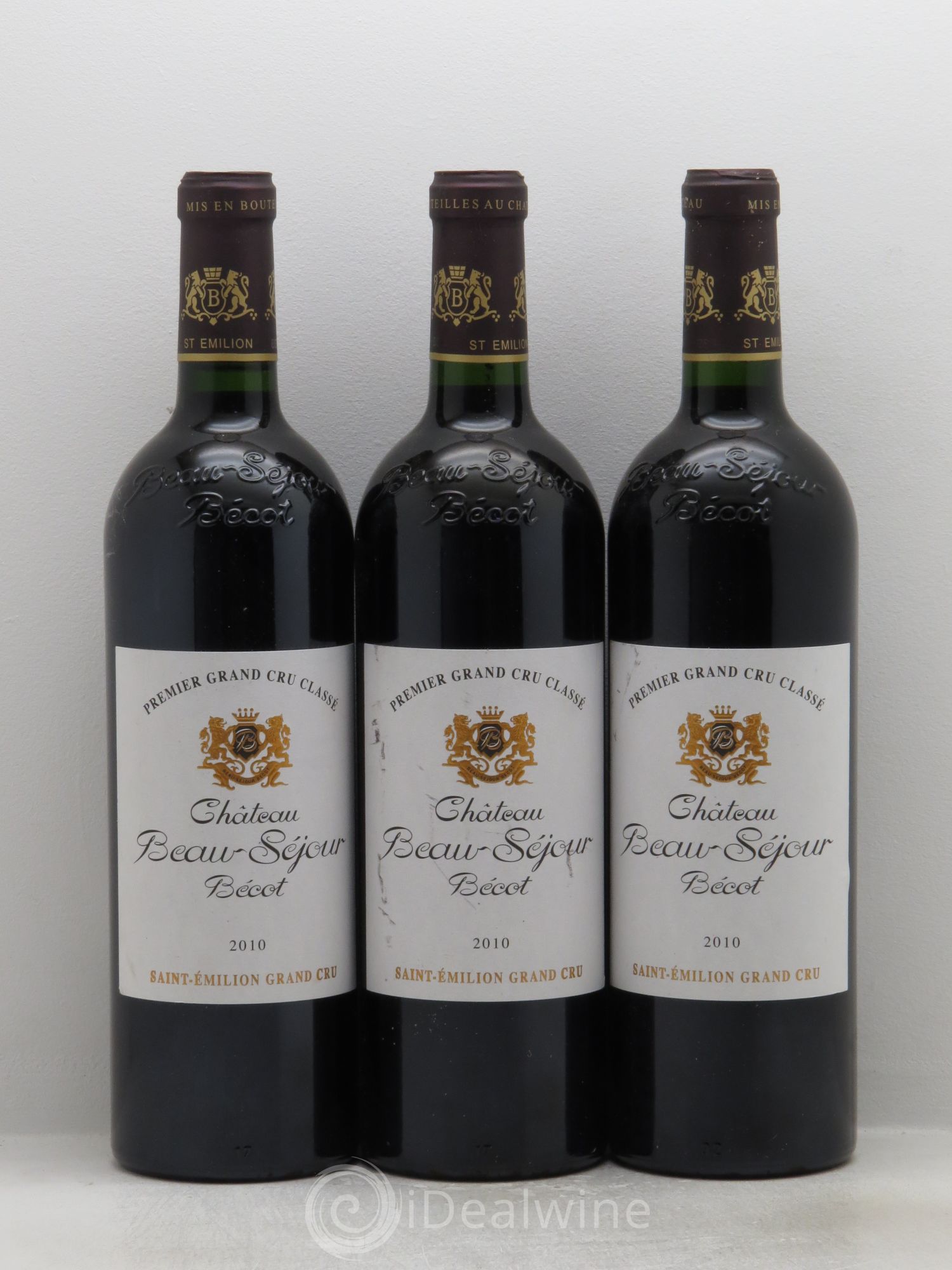 Château Beau-Séjour Bécot 1er Grand Cru Classé B 2010 - Lot de 3 bouteilles - 0