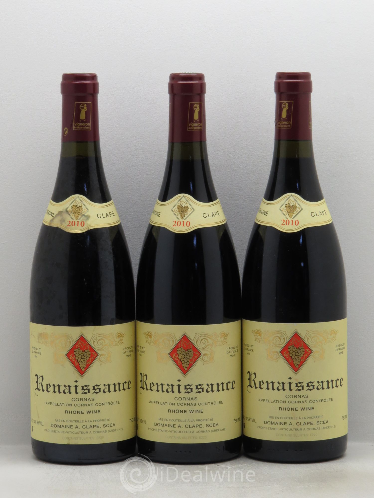 Cornas Renaissance Auguste Clape 2010 - Lot de 3 bouteilles - 0