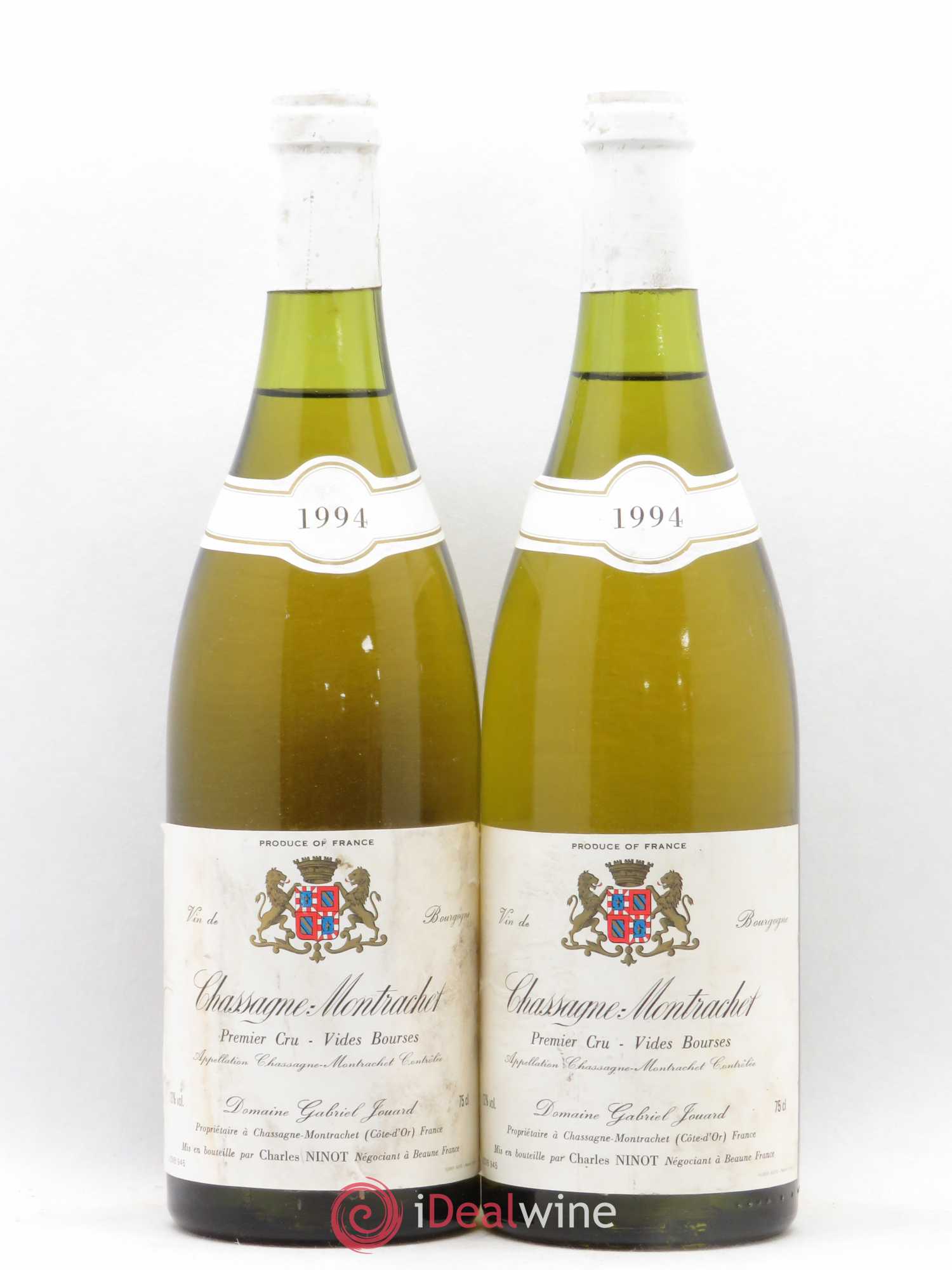 Chassagne-Montrachet 1er Cru Vides Bourses Jouard 1994 - Posten von 2 Flaschen - 0