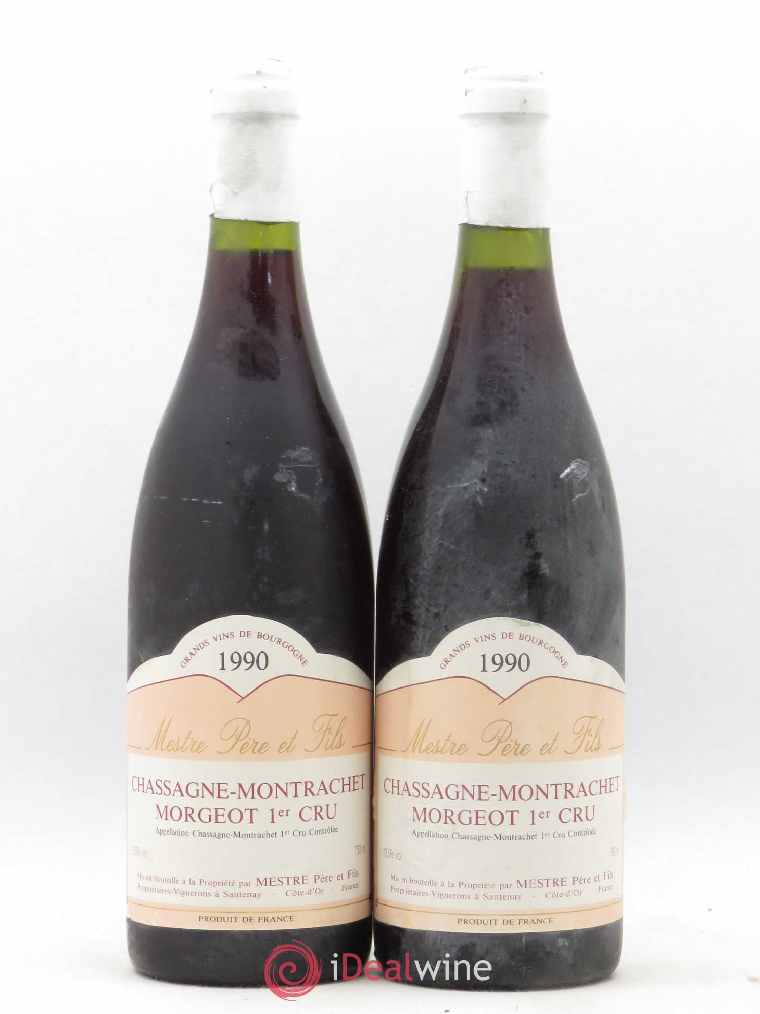 Chassagne-Montrachet 1er Cru Morgeot Mestre Père & Fils 1990 - Posten von 2 Flaschen - 0