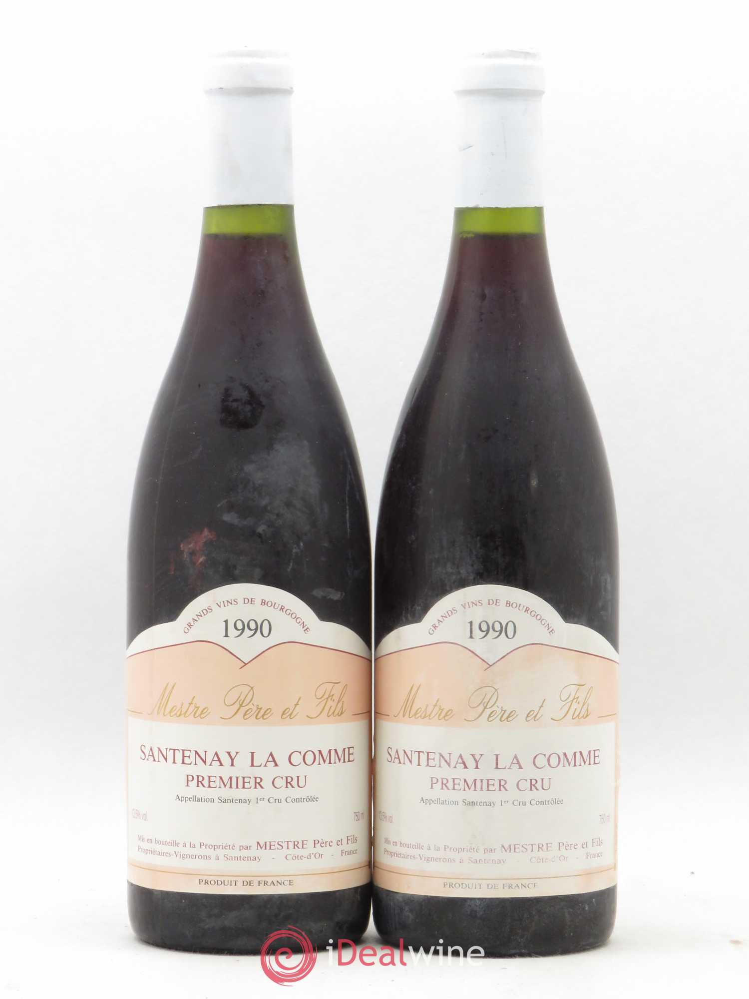 Santenay 1er Cru La Comme Mestre Père & Fils 1990 - Posten von 2 Flaschen - 0