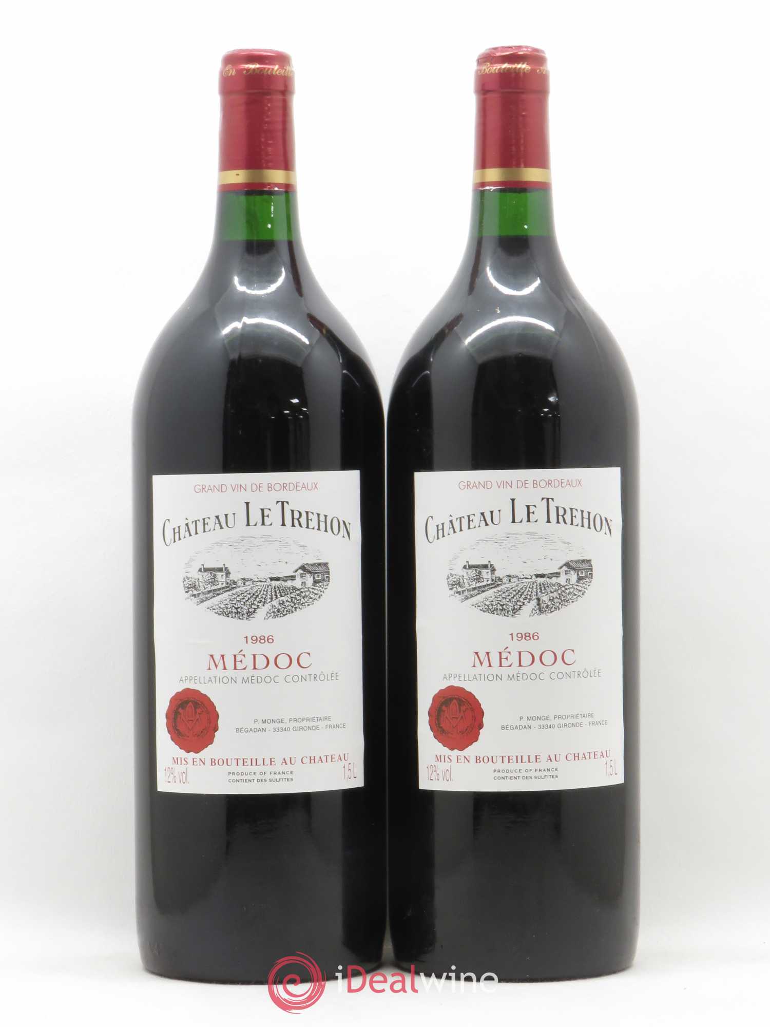 Bordeaux Médoc Château Le Tréhon 1986 - Posten von 2 Magnum - 0
