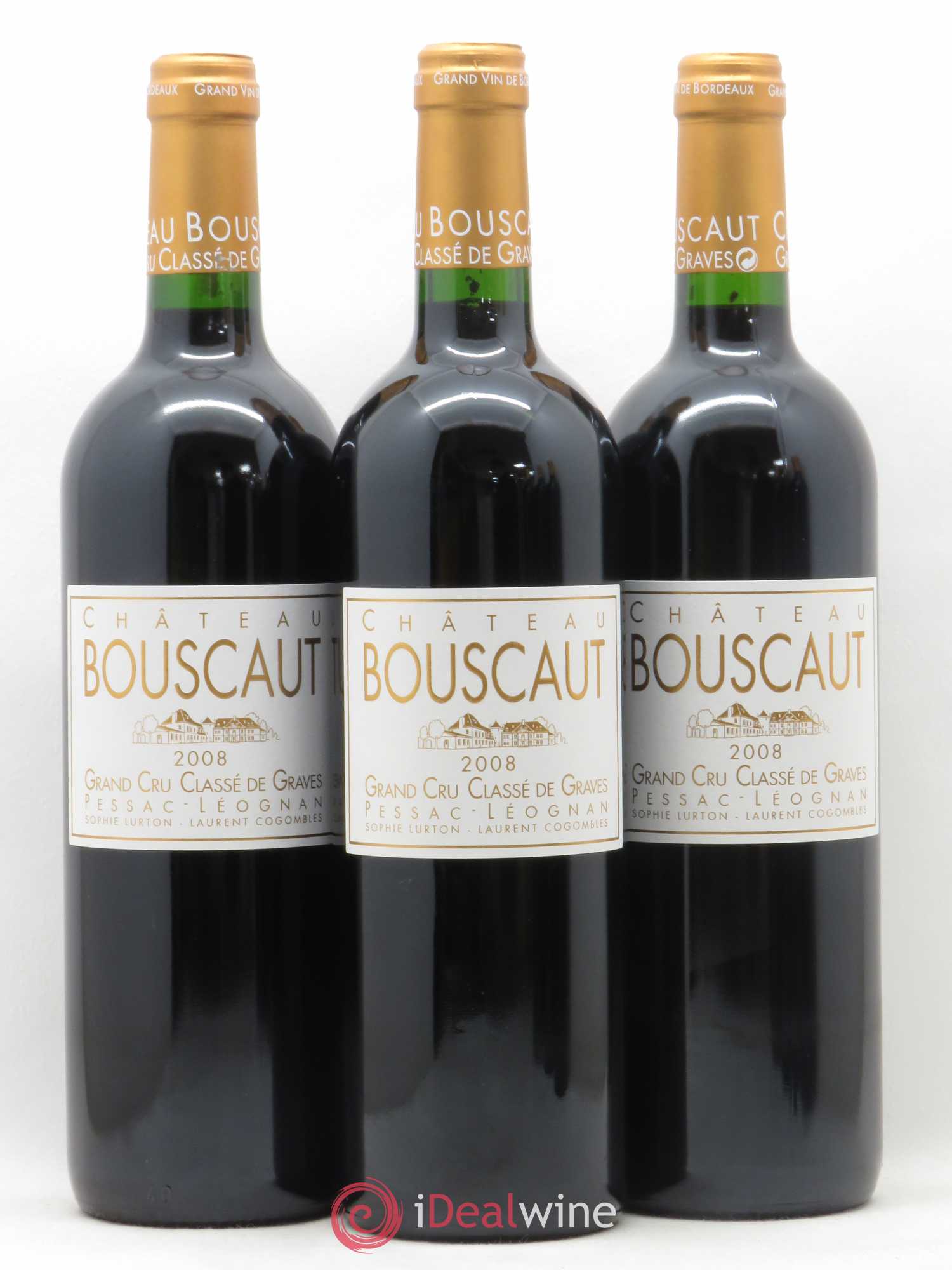 Château Bouscaut Cru Classé de Graves (senza prezzo di riserva) 2008 - Lotto di 3 bottiglie - 0
