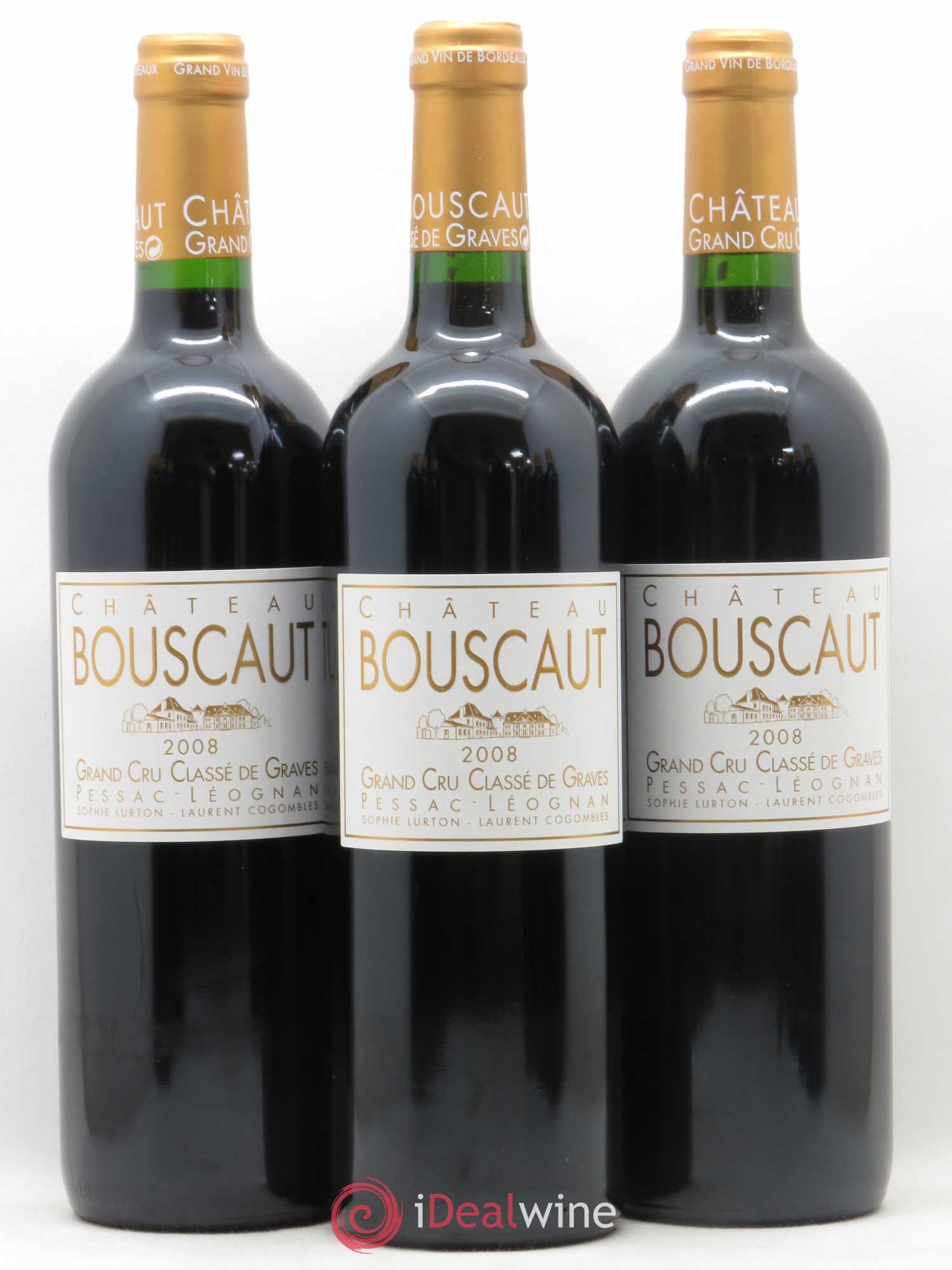 Château Bouscaut Cru Classé de Graves 2008 - Lot de 3 bouteilles - 0
