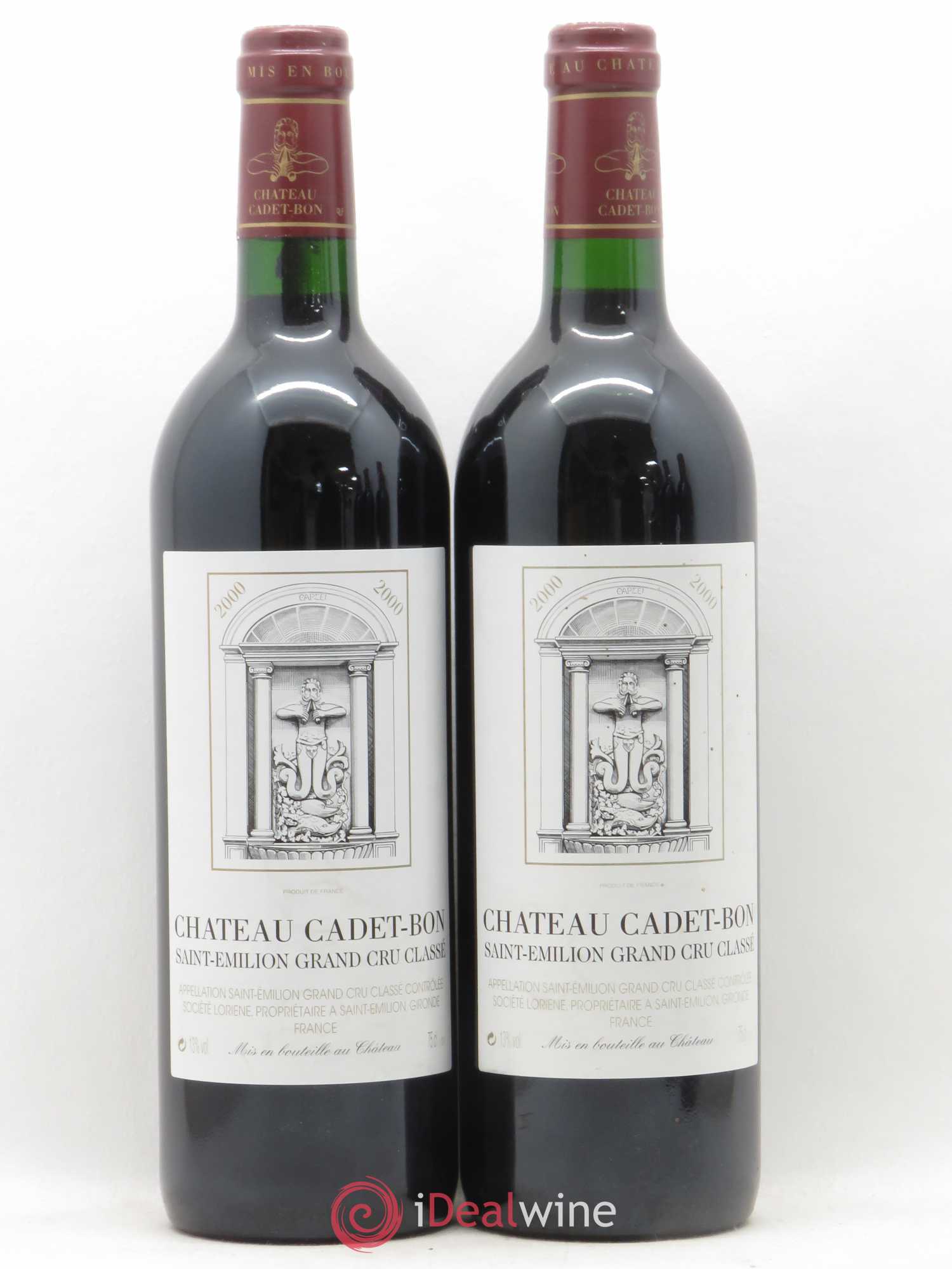 Château Cadet Bon Grand Cru Classé 2000 - Lot de 2 bouteilles - 0