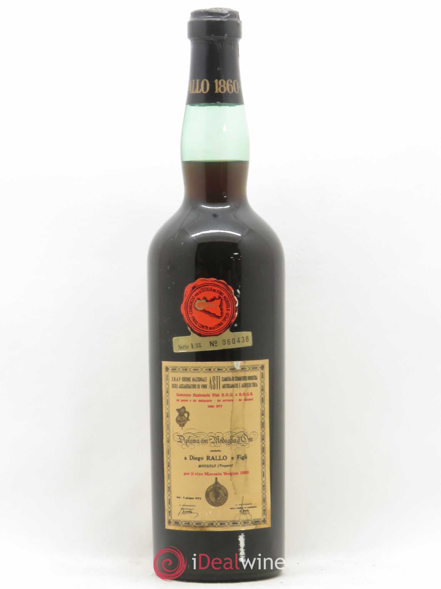 Italie Marsala Vergine Rallo 1860 - Lot de 1 bouteille - 1