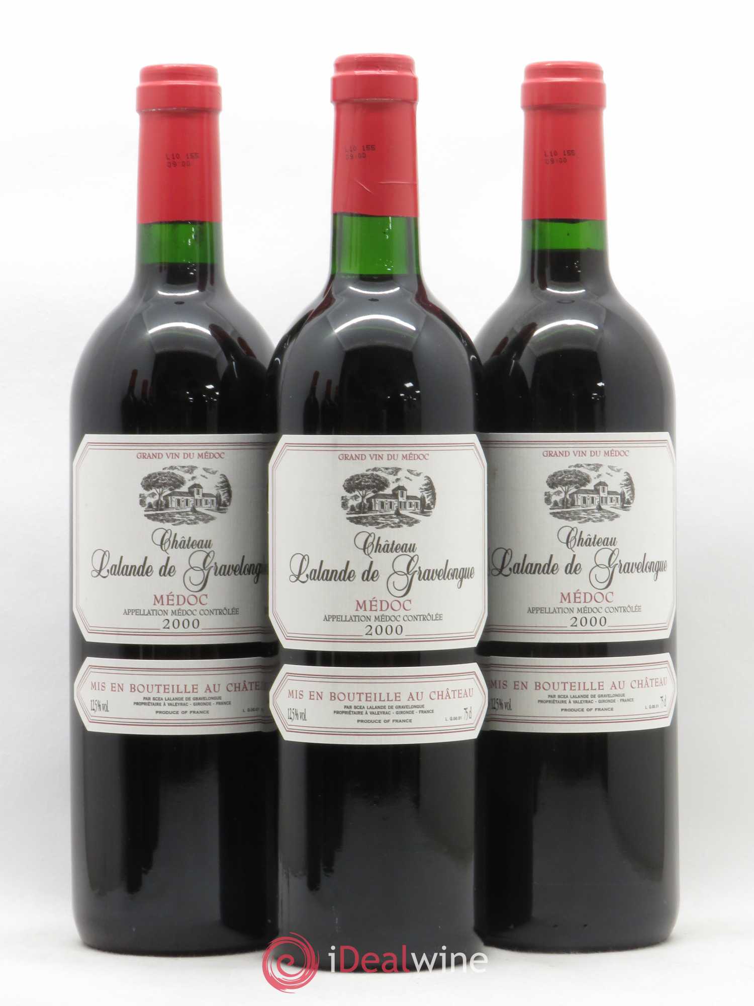 Bordeaux Médoc Château Lalande De Gravelongue 2000 - Posten von 6 Flaschen - 1