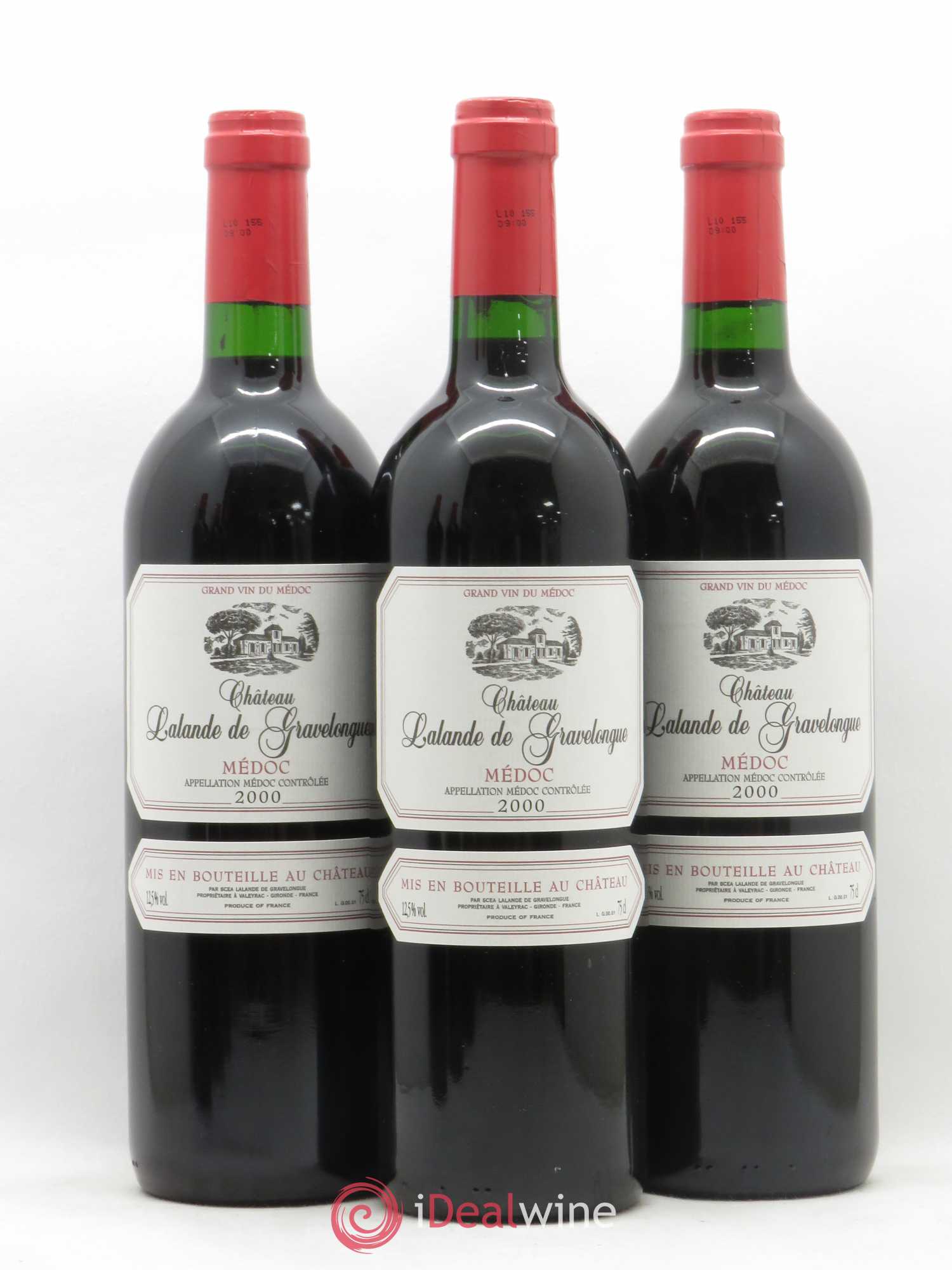 Bordeaux Médoc Château Lalande De Gravelongue 2000 - Posten von 6 Flaschen - 1