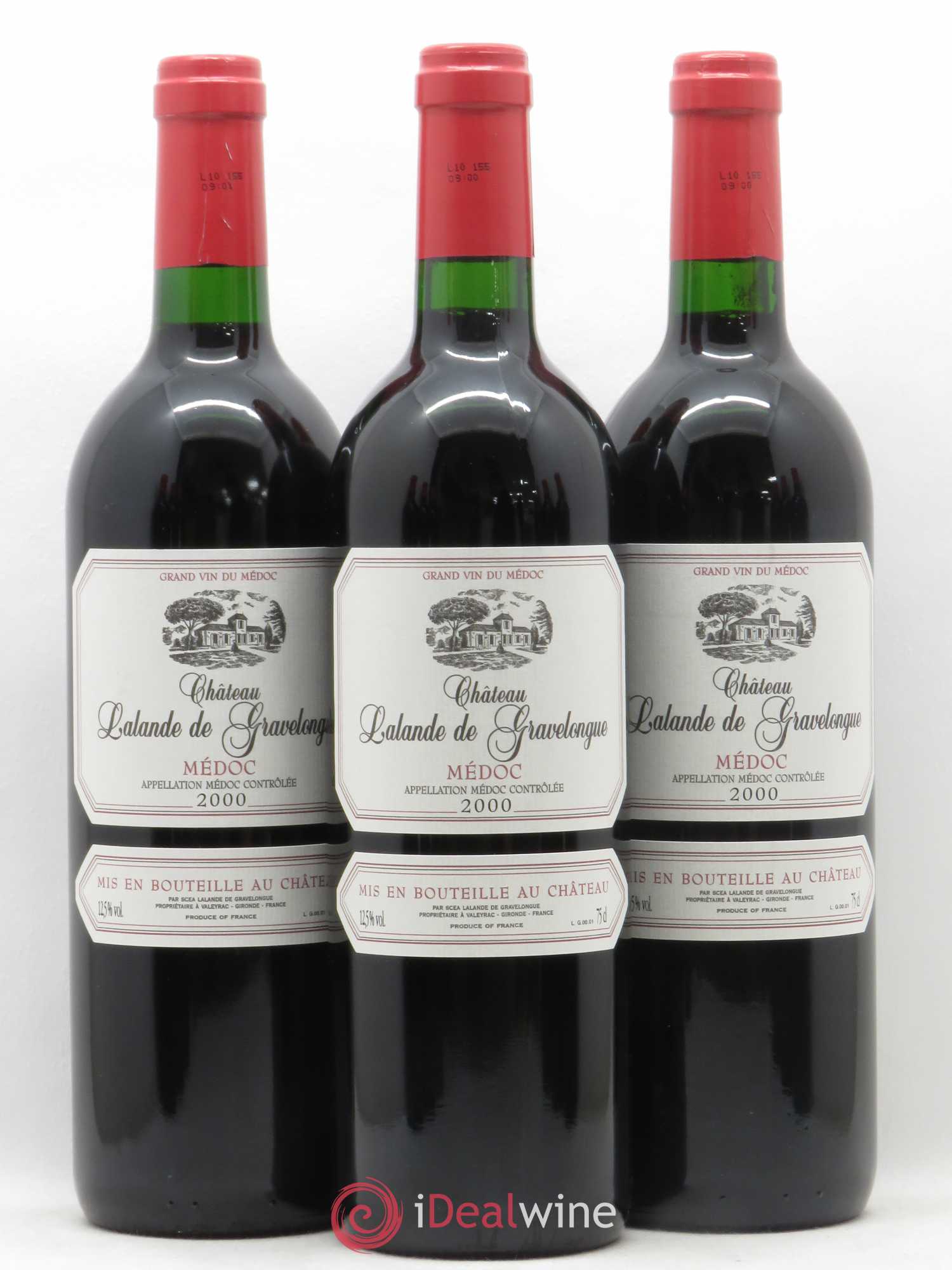 Bordeaux Médoc Château Lalande De Gravelongue 2000 - Posten von 12 Flaschen - 1
