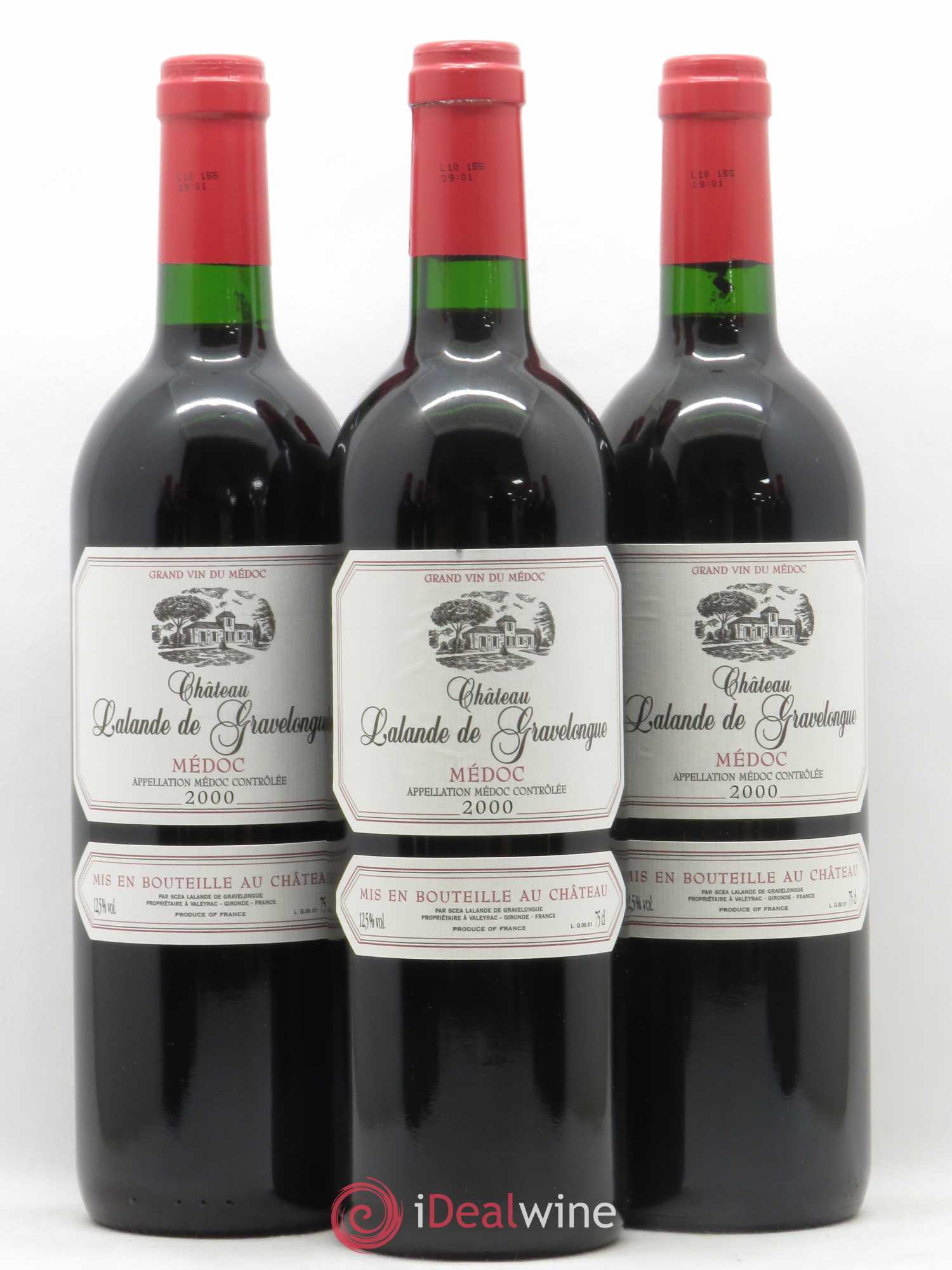 Bordeaux Médoc Château Lalande De Gravelongue 2000 - Posten von 12 Flaschen - 2