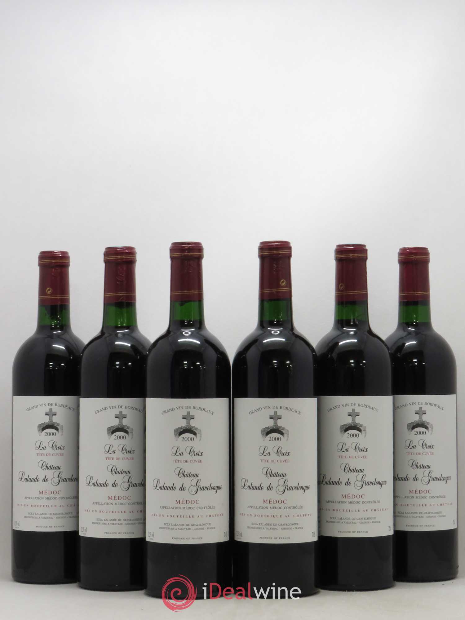 Médoc Château Lalande De Gravelongue Cuvee La Croix Tête De Cuvée 2000 - Posten von 6 Flaschen - 0