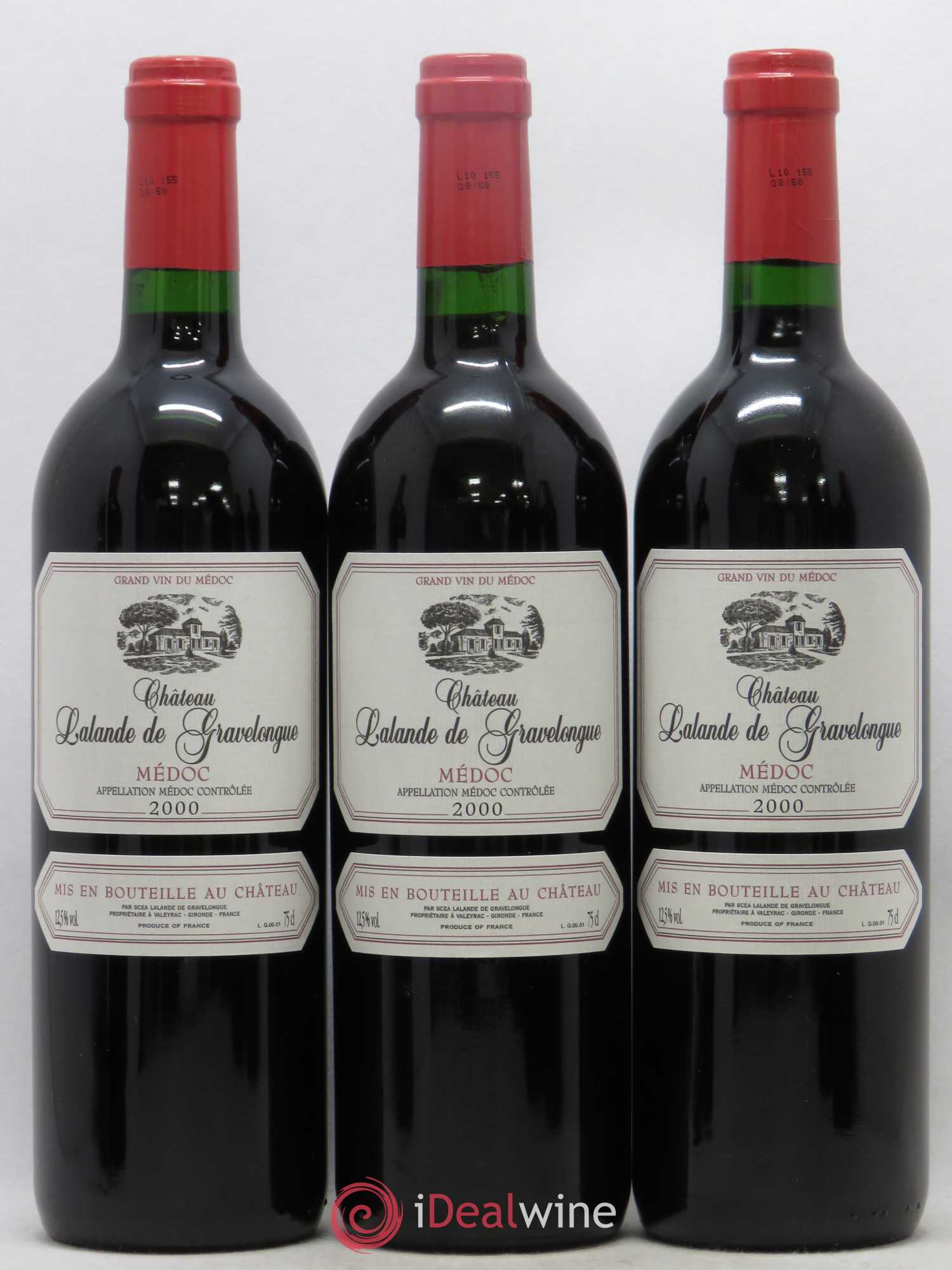 Médoc Château Lalande De Gravelongue 2000 - Lot de 6 bouteilles - 1