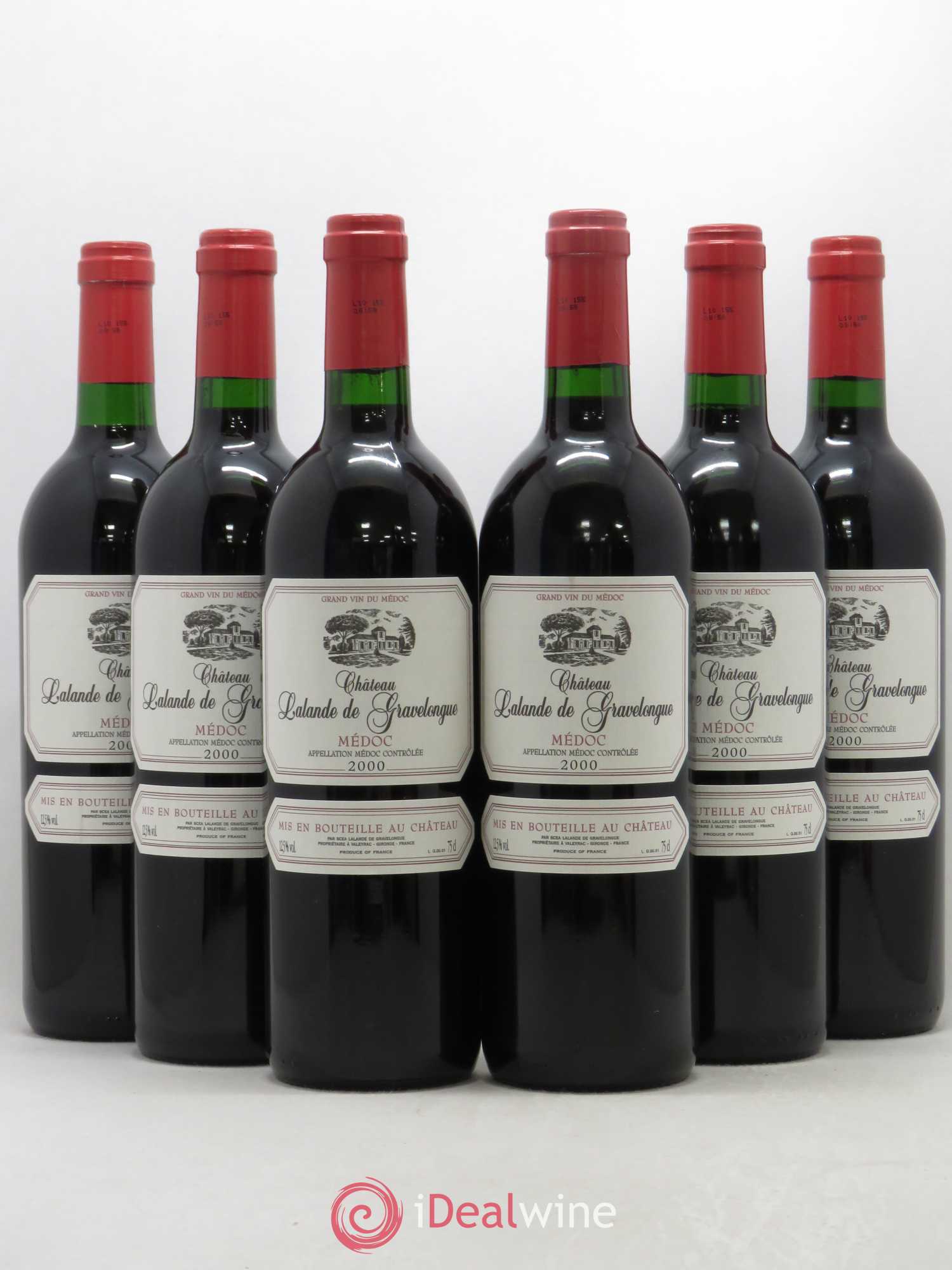 Médoc Château Lalande De Gravelongue 2000 - Lot de 6 bouteilles - 0