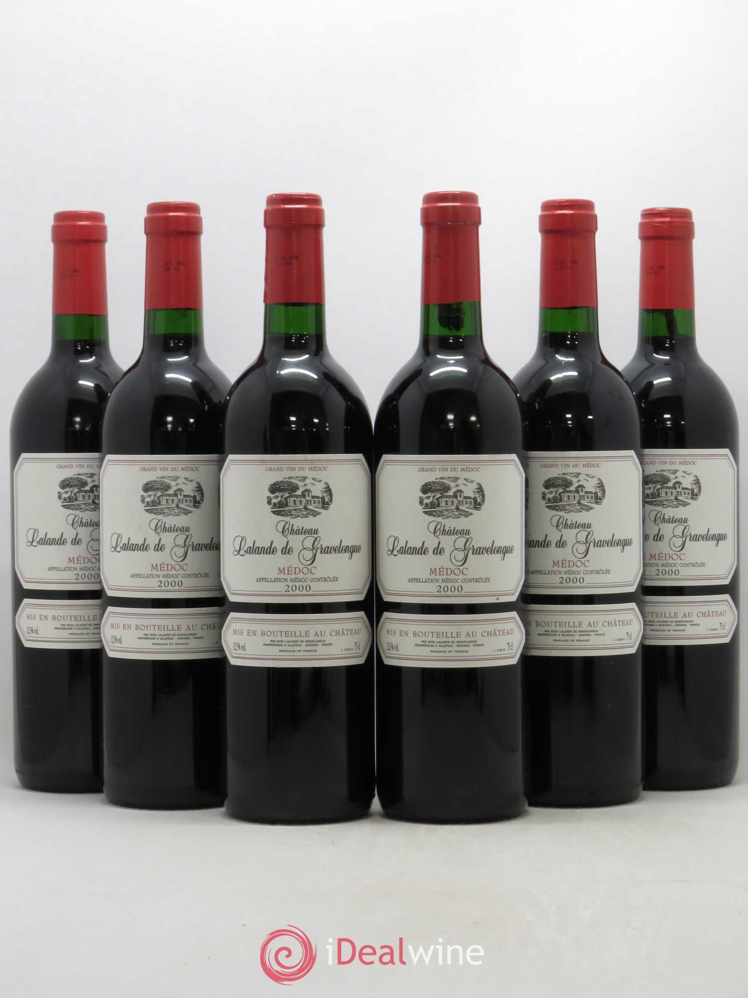 Médoc Château Lalande De Gravelongue 2000 - Lot de 6 bouteilles - 0