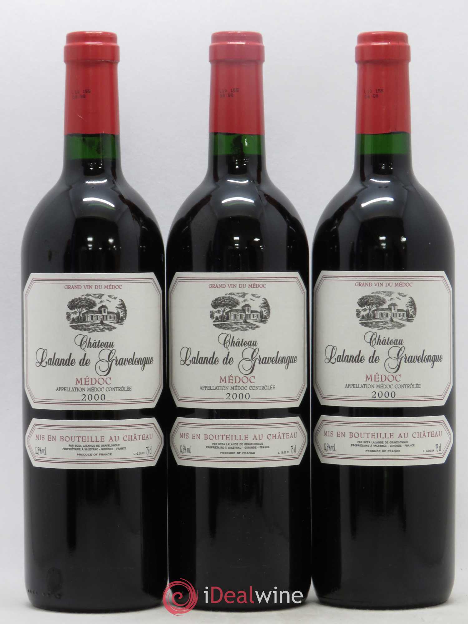 Médoc Château Lalande De Gravelongue 2000 - Lot de 12 bouteilles - 1
