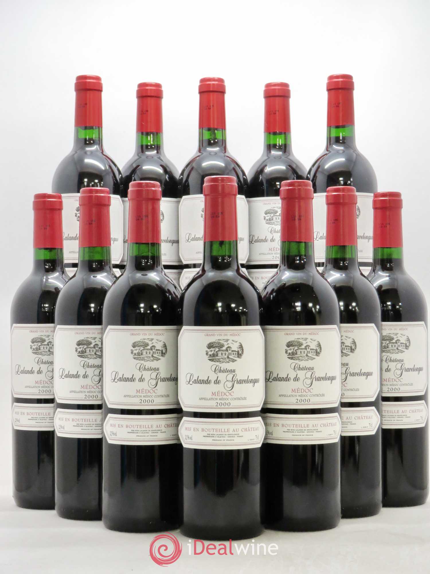 Médoc Château Lalande De Gravelongue 2000 - Lot de 12 bouteilles - 0