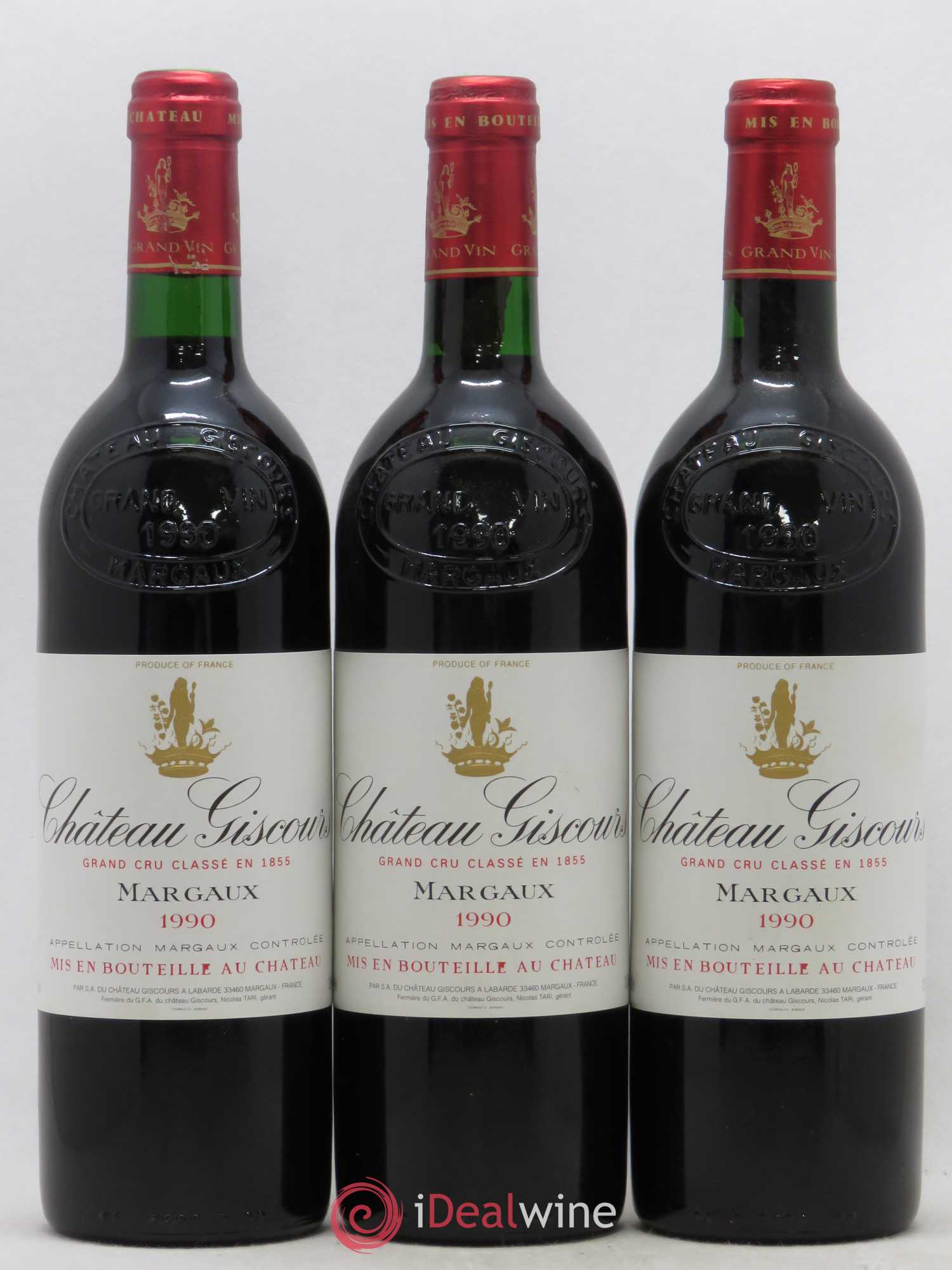 Château Giscours 3ème Grand Cru Classé 1990 - Lot de 3 bouteilles - 0