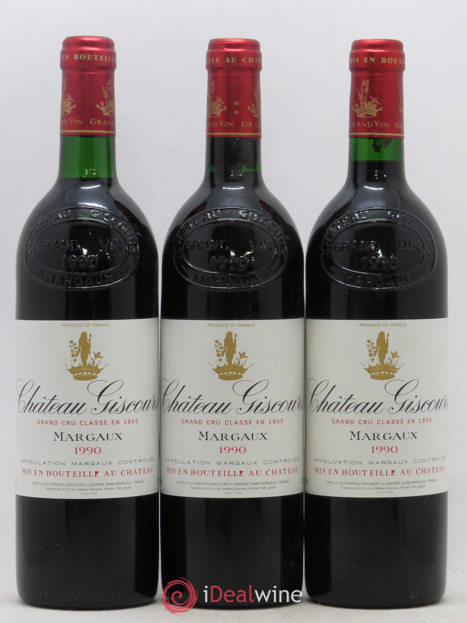 Château Giscours 3ème Grand Cru Classé 1990 - Lot de 3 bouteilles - 0
