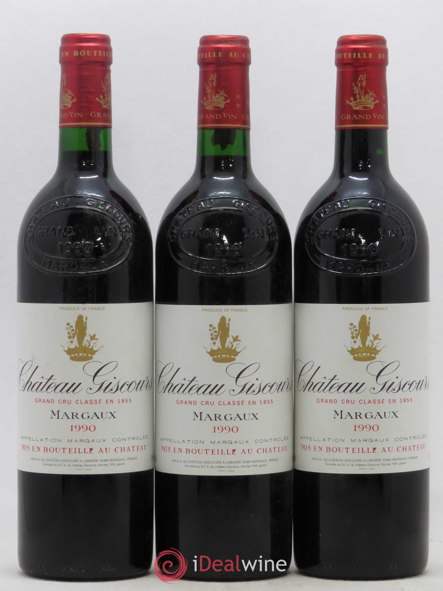 Château Giscours 3ème Grand Cru Classé 1990 - Lot de 3 bouteilles - 0