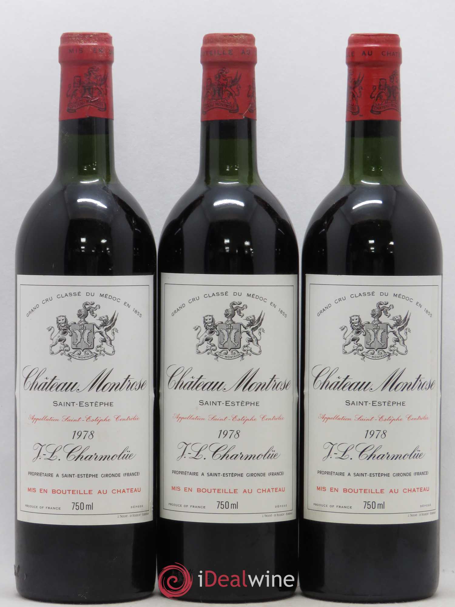 Château Montrose 2ème Grand Cru Classé 1978 - Lot de 3 bouteilles - 0