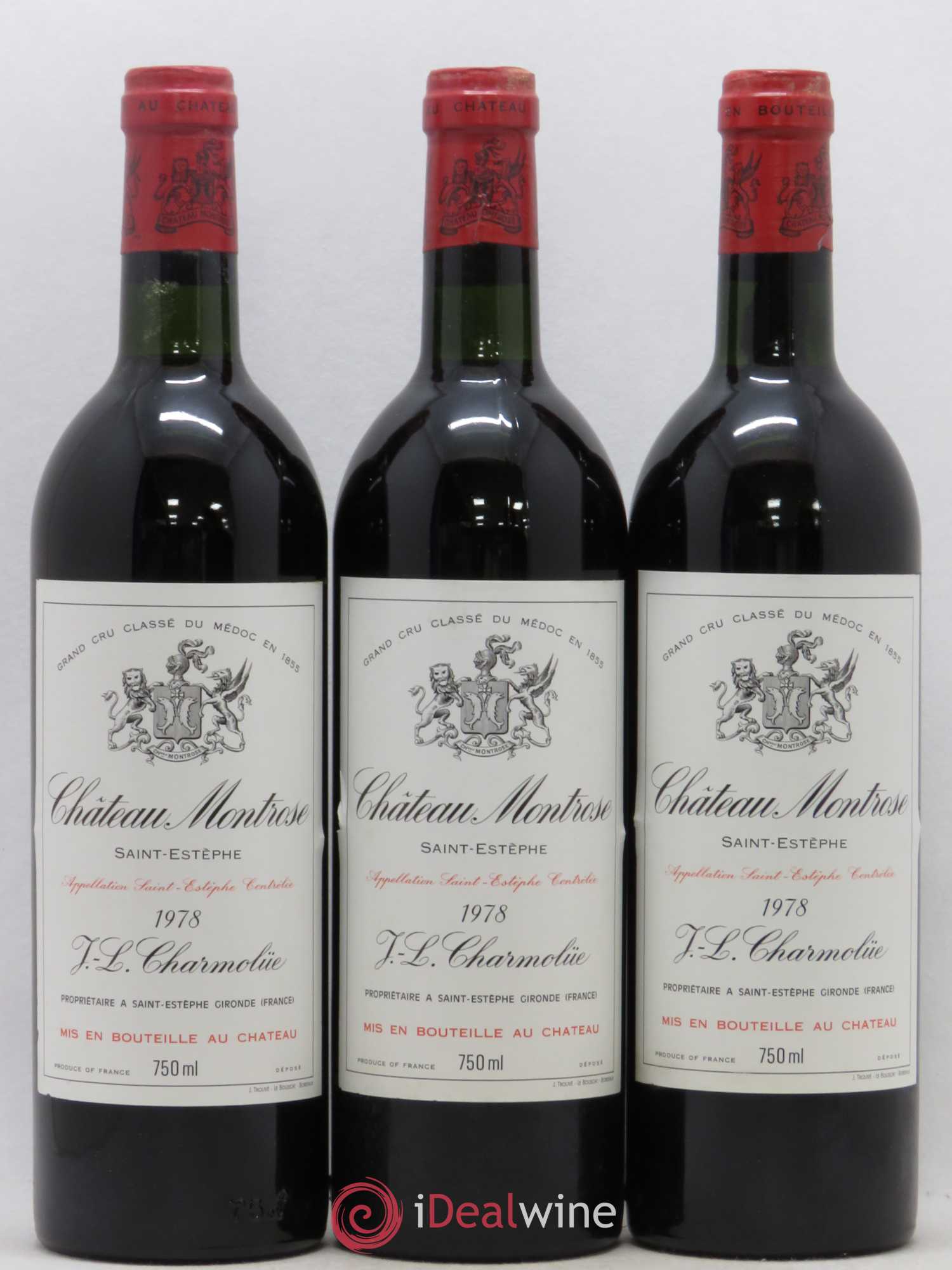Château Montrose 2ème Grand Cru Classé 1978 - Lot de 3 bouteilles - 0