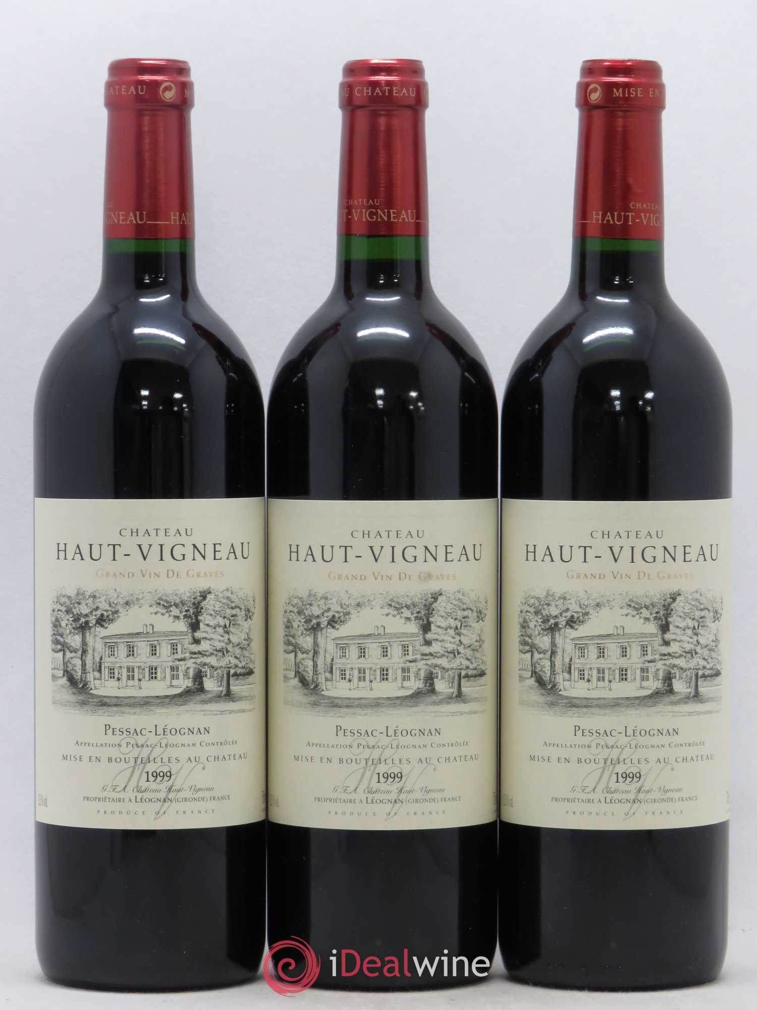 Pessac-Léognan Château Haut Vigneau 1999 - Lot de 3 bouteilles - 0
