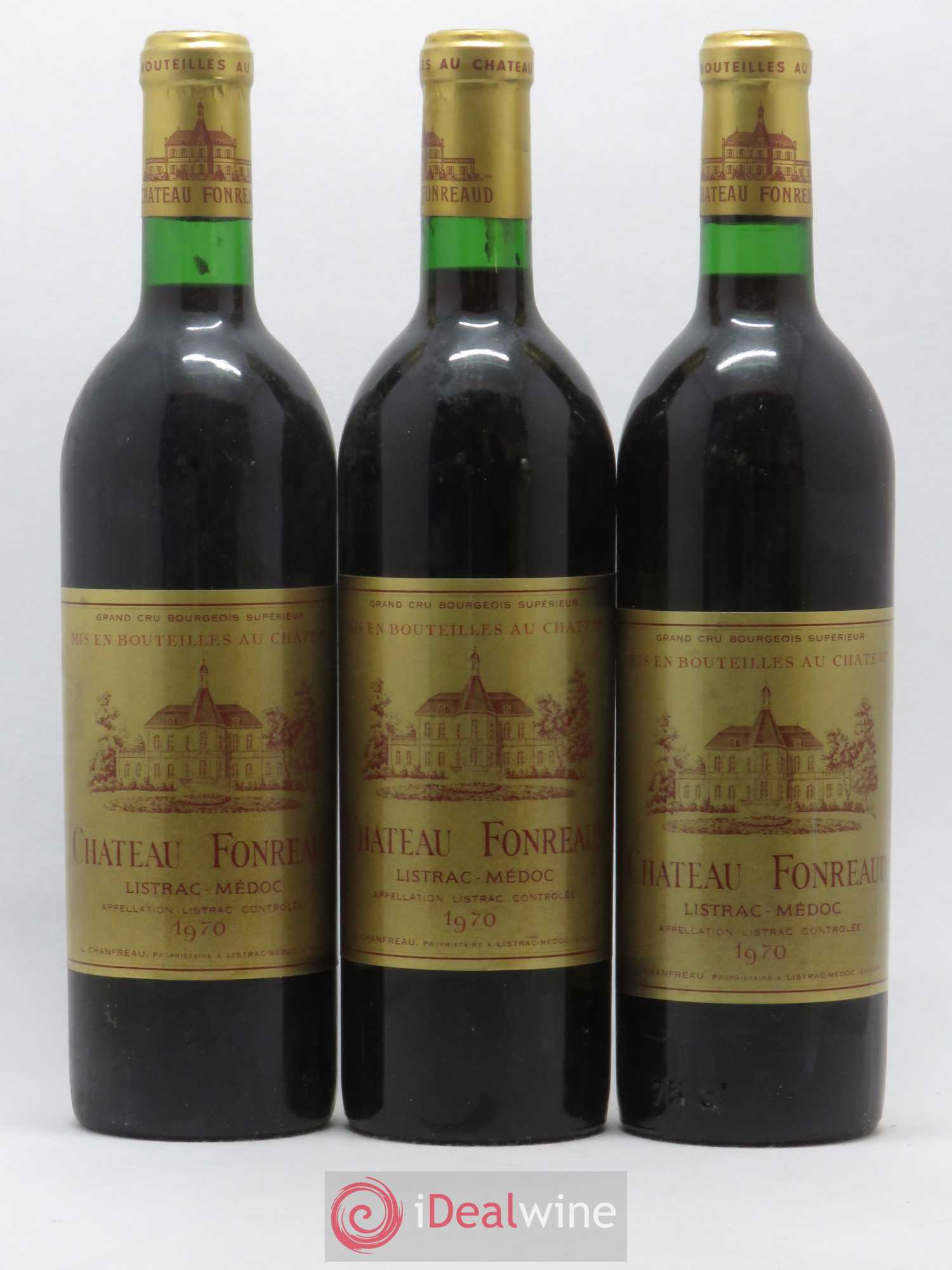 Château Fonréaud Cru Bourgeois 1970 - Lot de 3 bouteilles - 0