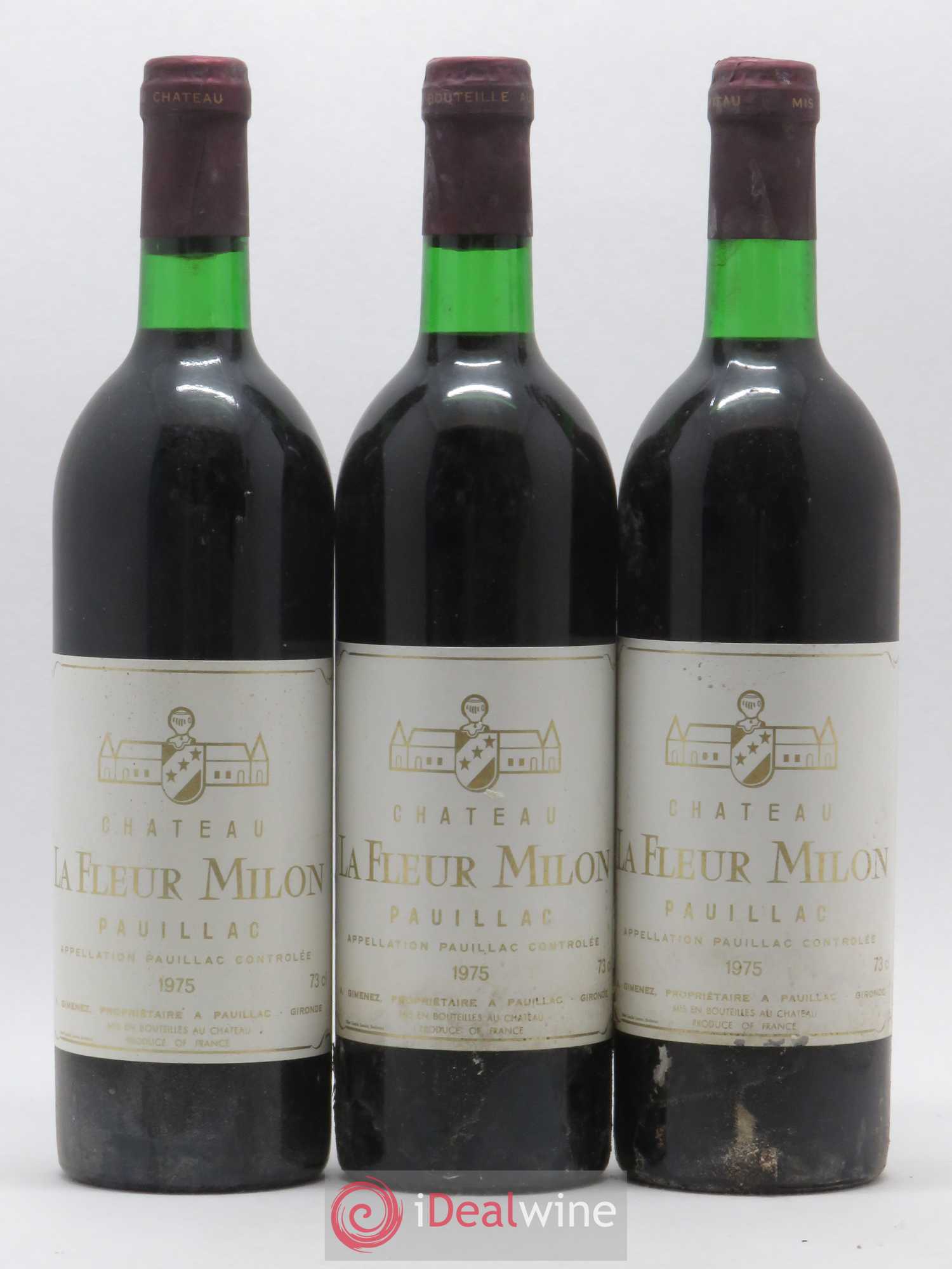 Château la Fleur Milon Cru Bourgeois 1975 - Lot de 3 bouteilles - 0