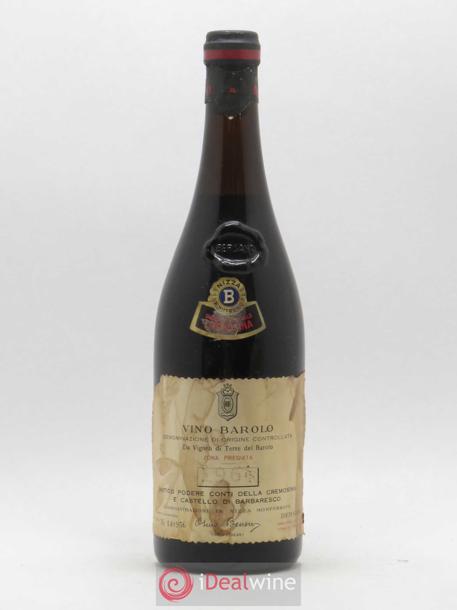 Barolo Reserva Speciale Cremosina Bersano 1964 - Posten von 1 Flasche - 0
