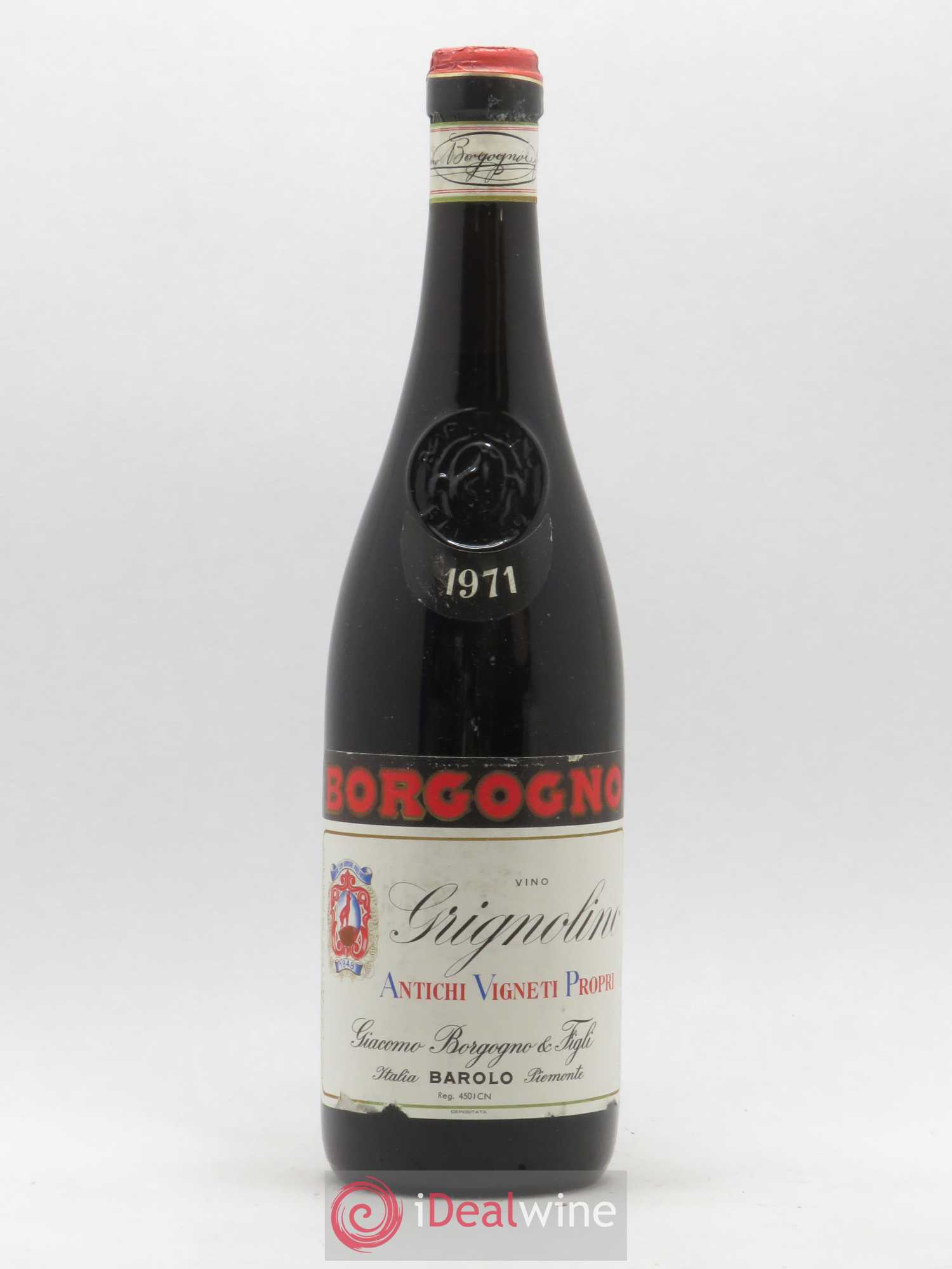 Italie Grignolino Borgogno 1971 - Posten von 1 Flasche - 0