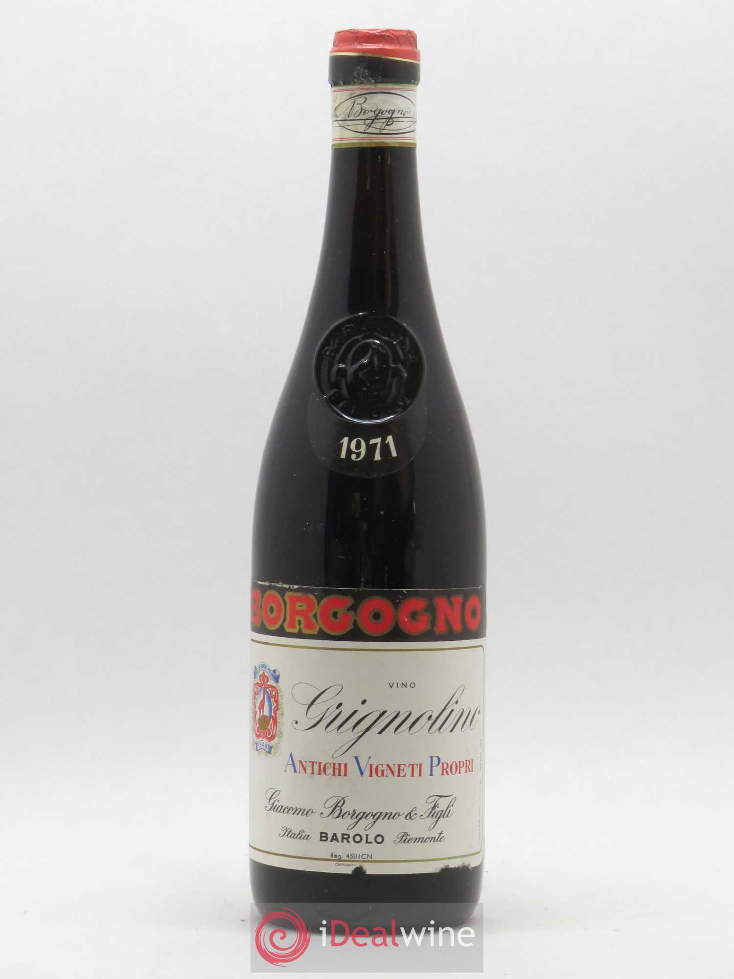 Italie Grignolino Borgogno 1971 - Posten von 1 Flasche - 0