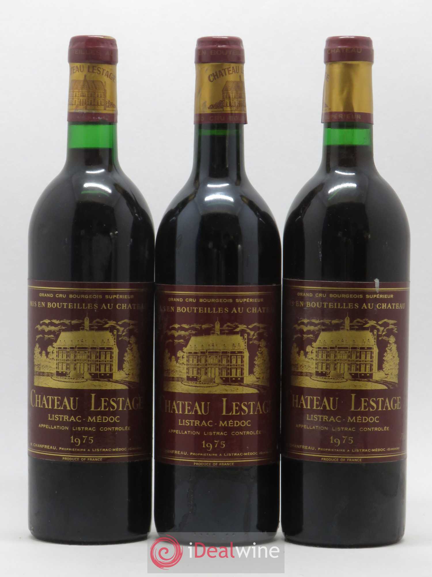Château Lestage Cru Bourgeois 1975 - Lot de 3 bouteilles - 0