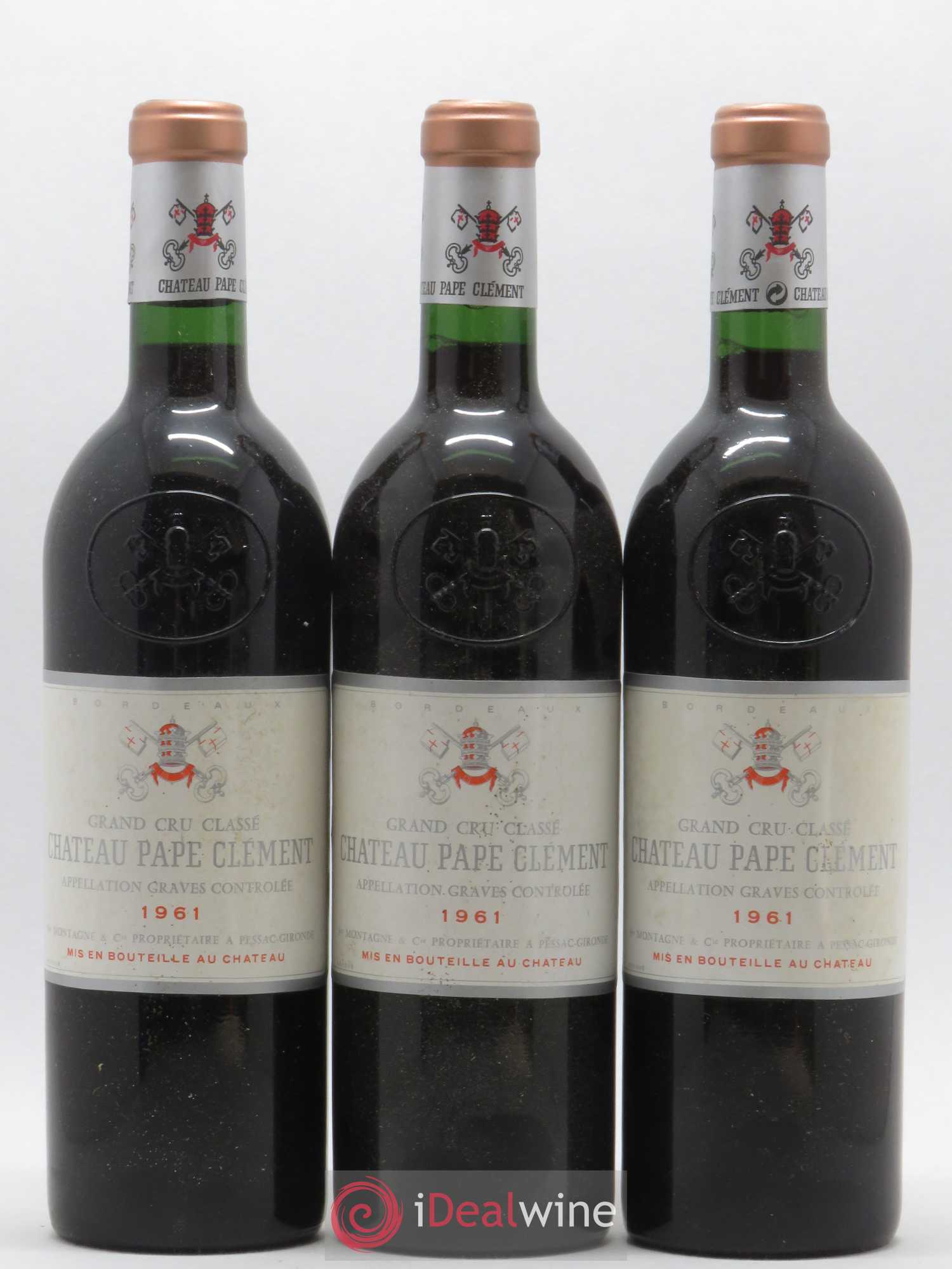 Château Pape Clément Cru Classé de Graves 1961 - Lot de 12 bouteilles - 1