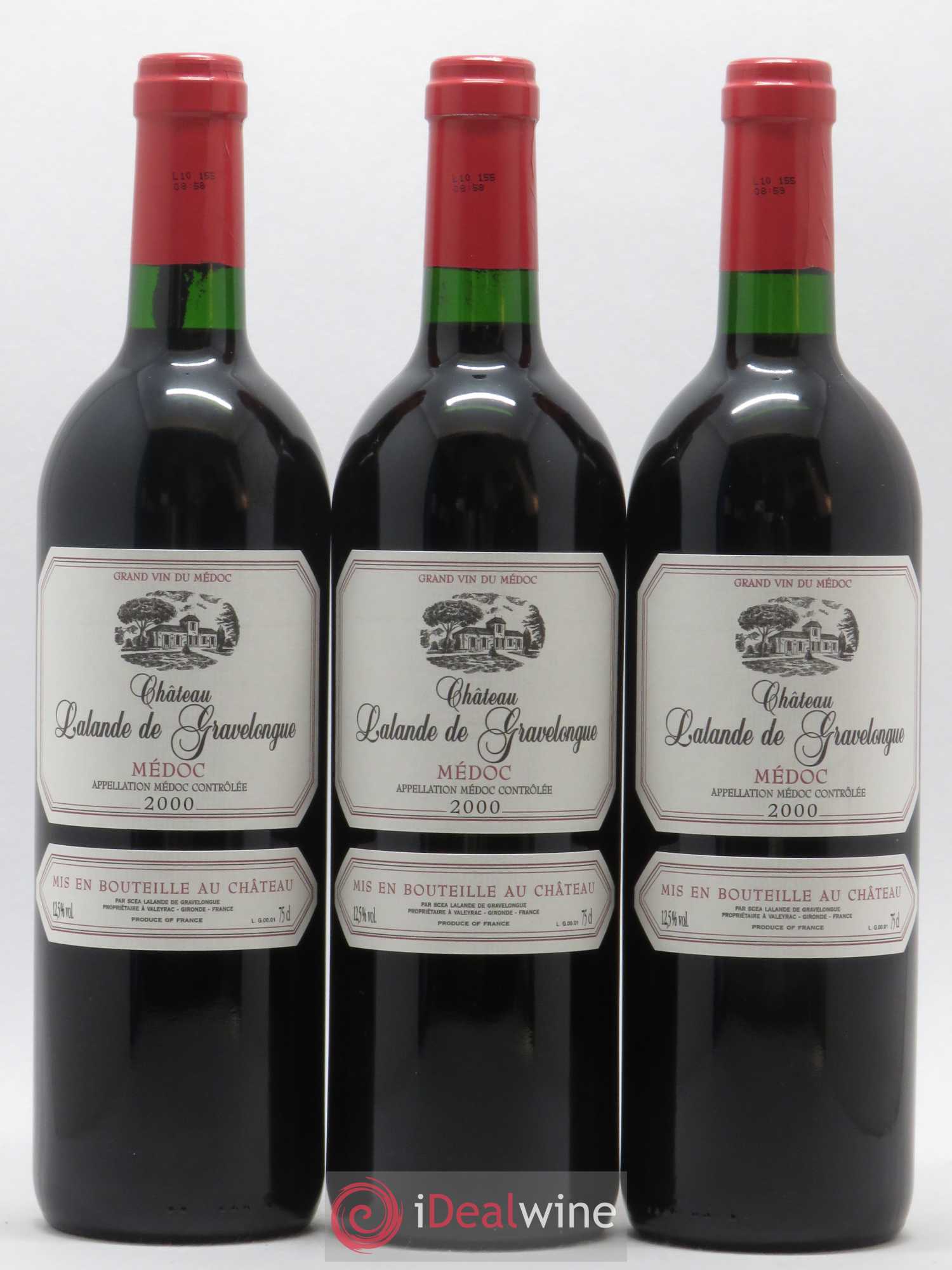 Médoc Château Lalande de Gravelongue 2000 - Lot de 6 bouteilles - 1