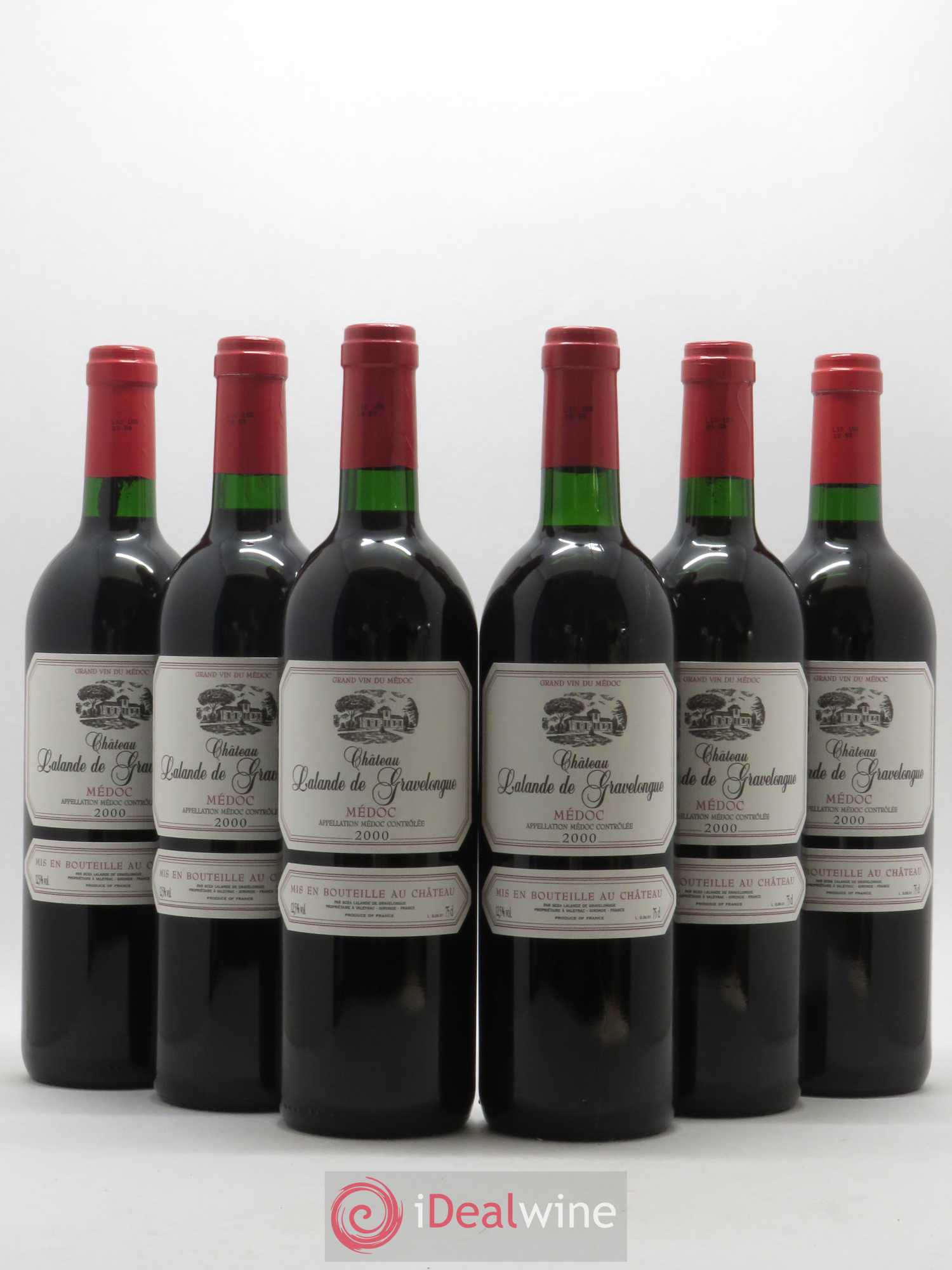Médoc Château Lalande de Gravelongue 2000 - Lot de 6 bouteilles - 0