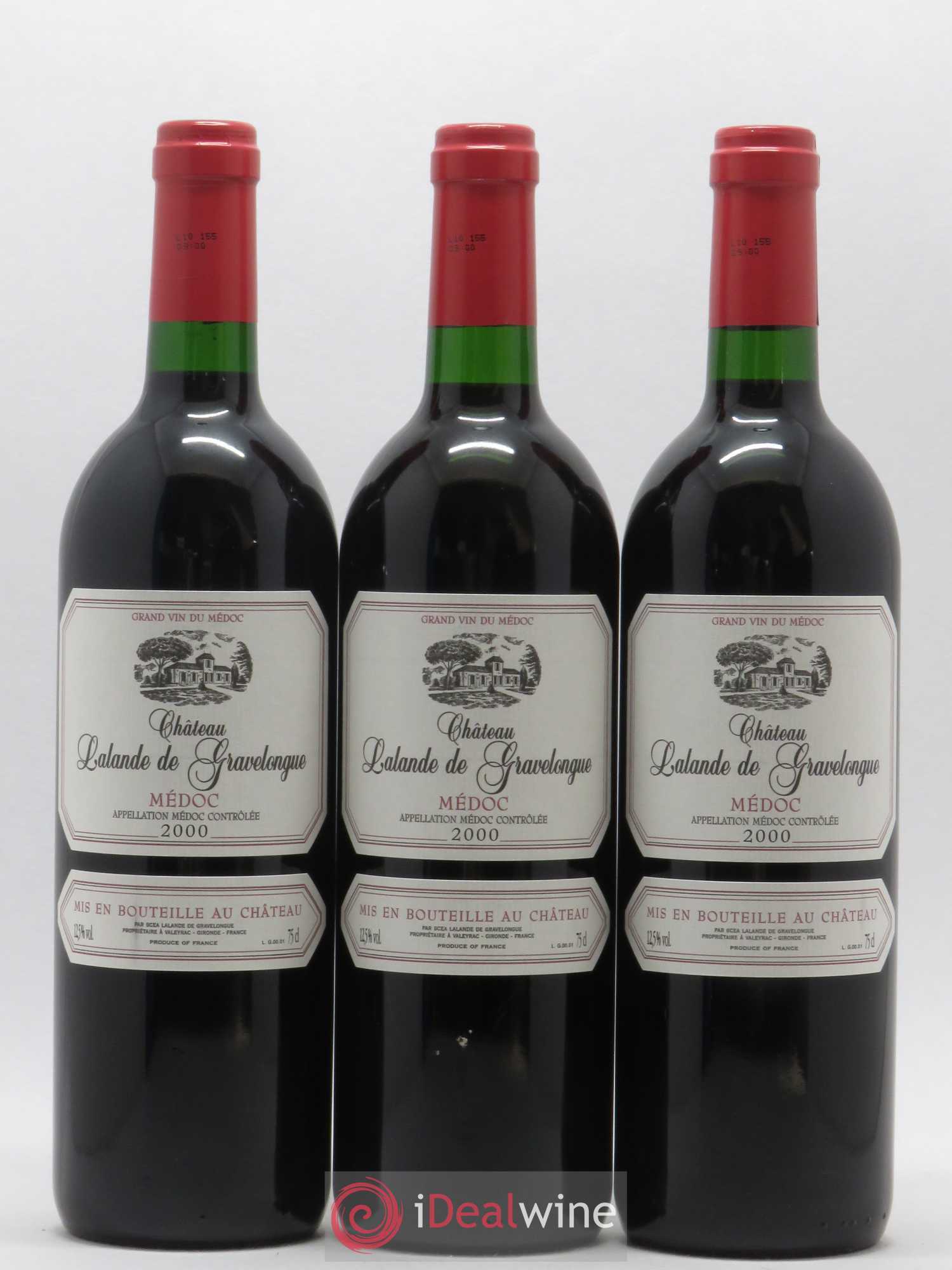 Médoc Château Lalande de Gravelongue 2000 - Lot de 6 bouteilles - 1