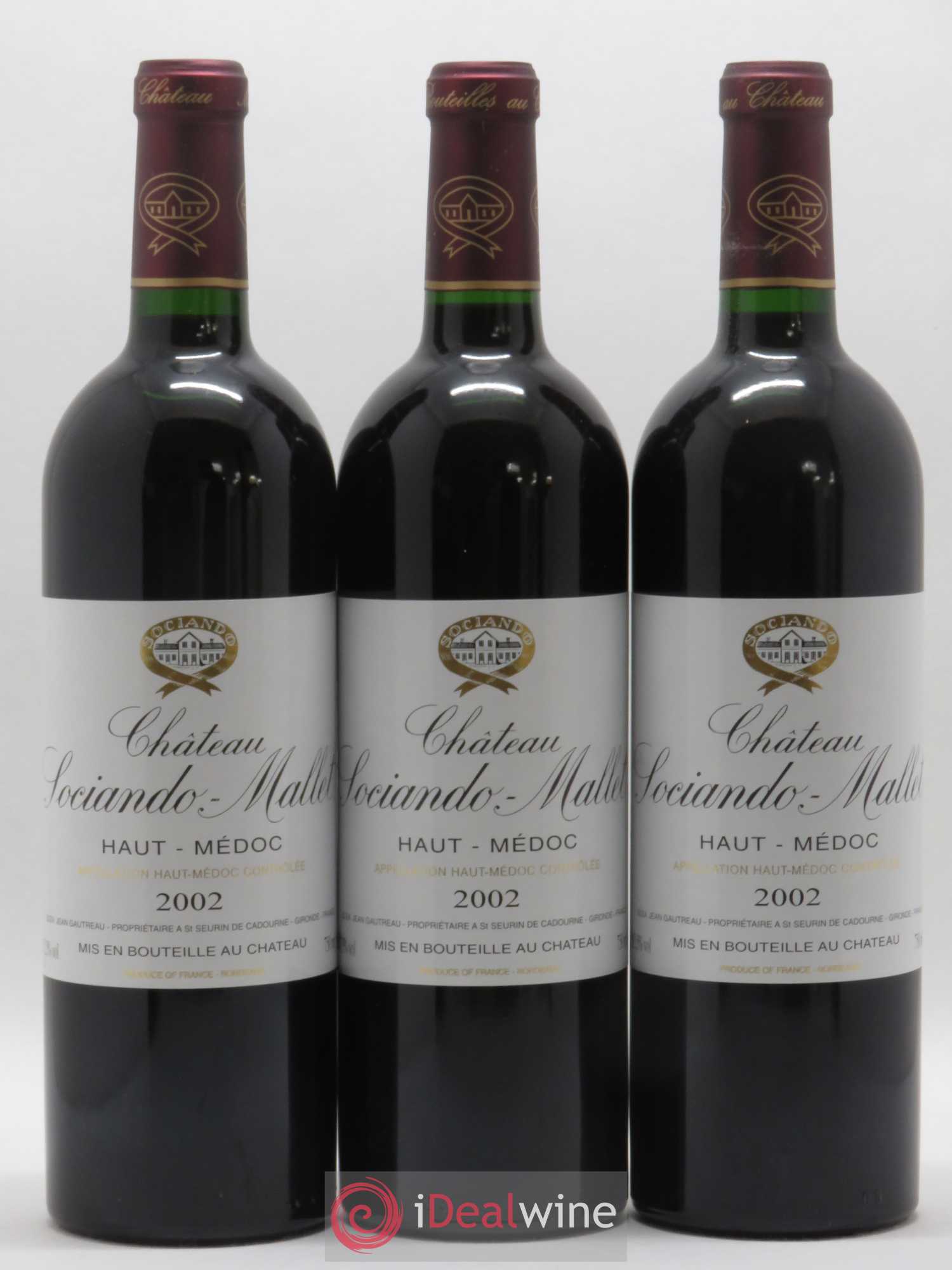 Château Sociando Mallet 2002 - Lot de 6 bouteilles - 1