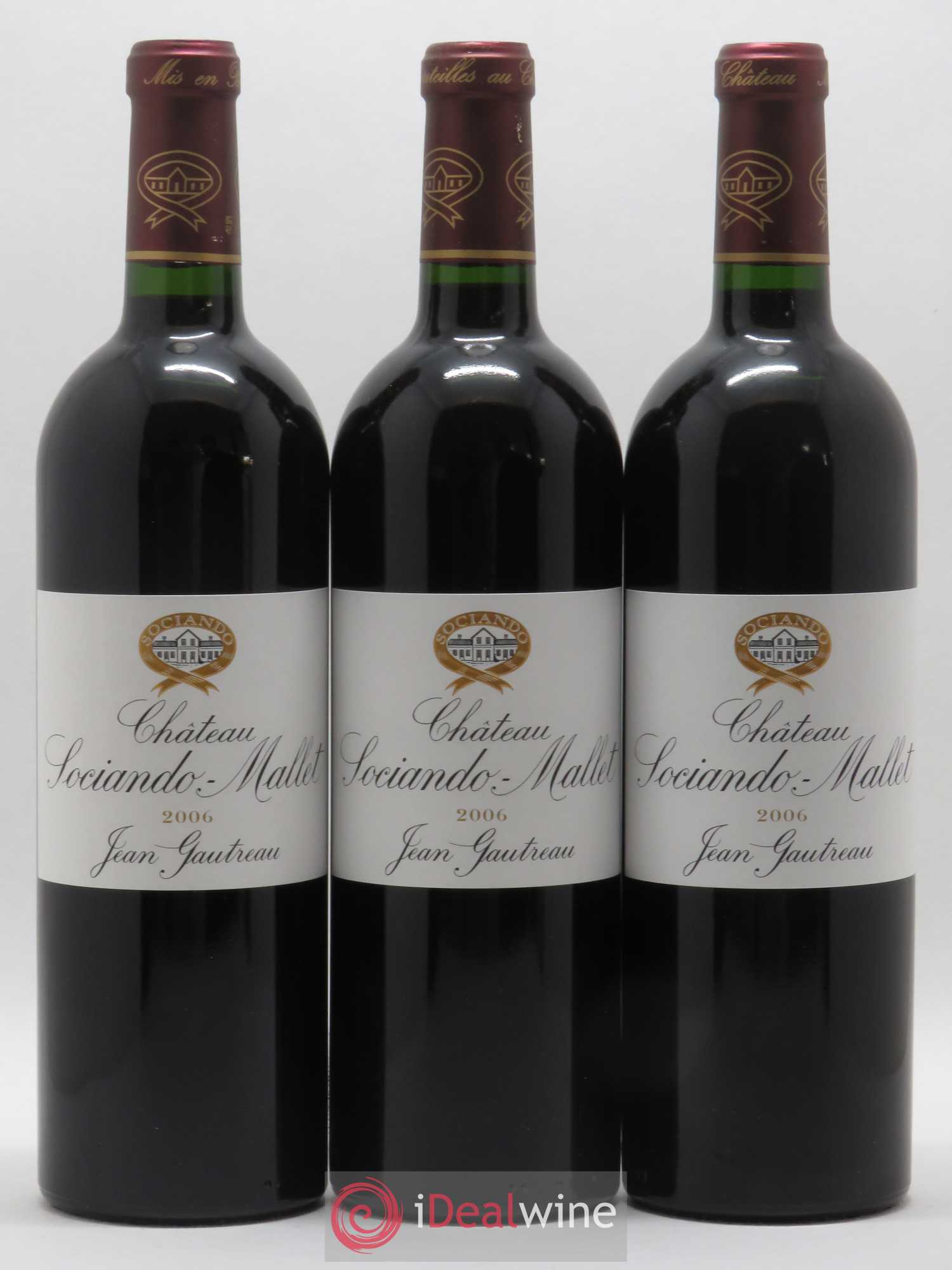 Château Sociando Mallet 2006 - Lot de 3 bouteilles - 0