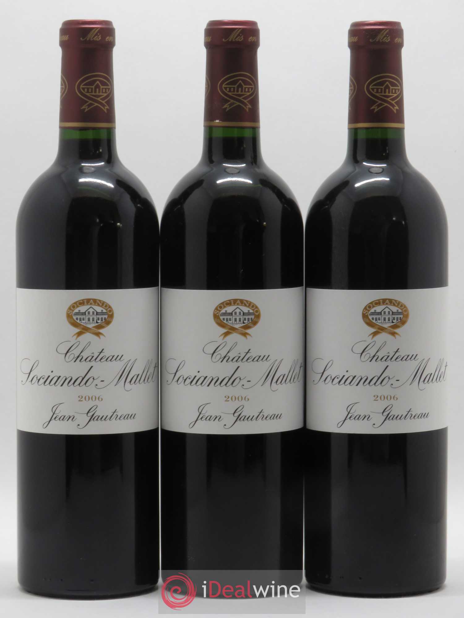 Château Sociando Mallet 2006 - Lot de 3 bouteilles - 0