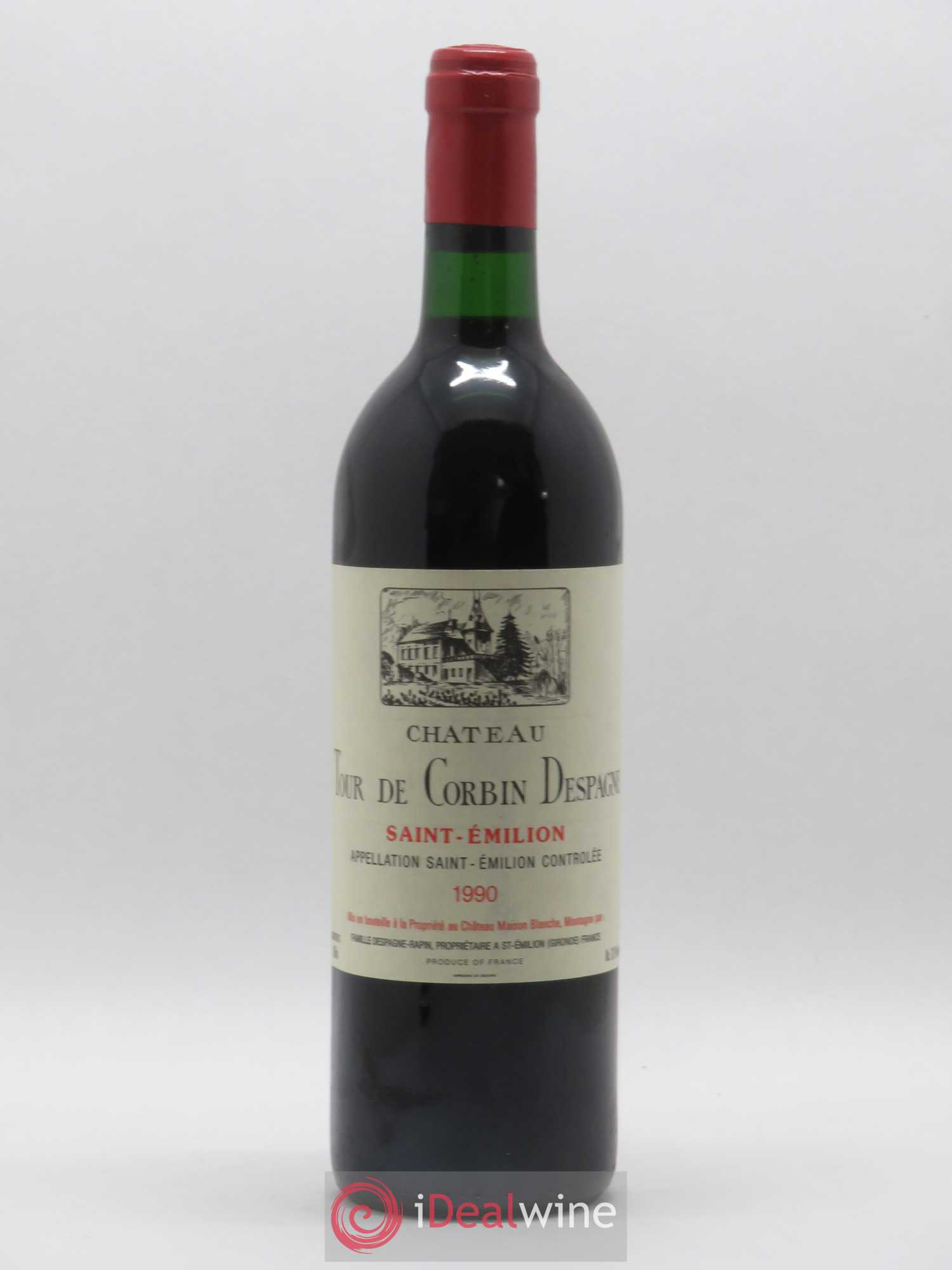 Saint-Émilion Château Tour De Corbin Despagne 1990 - Posten von 1 Flasche - 0